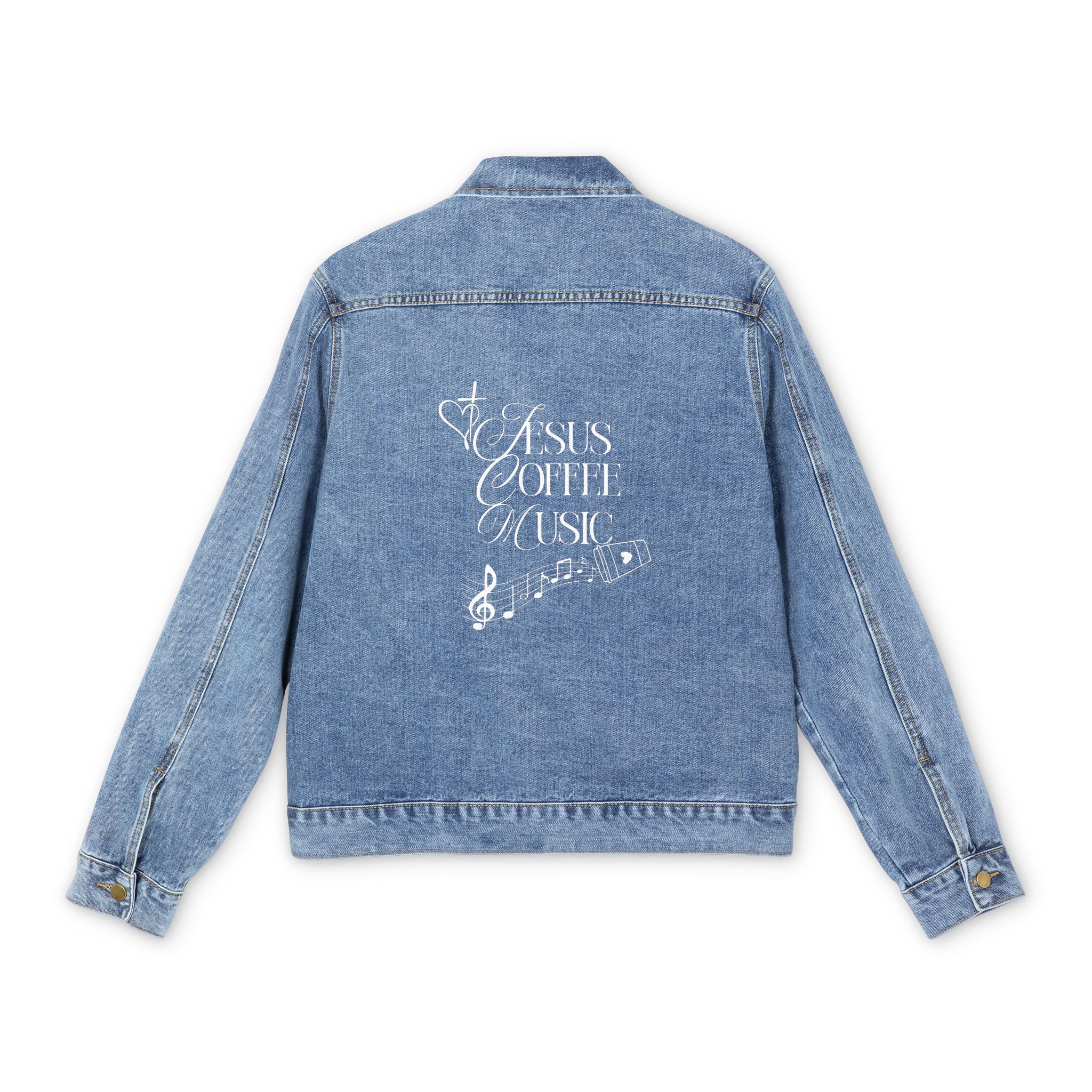 Men's - Jesus Coffee Music Denim Jacket