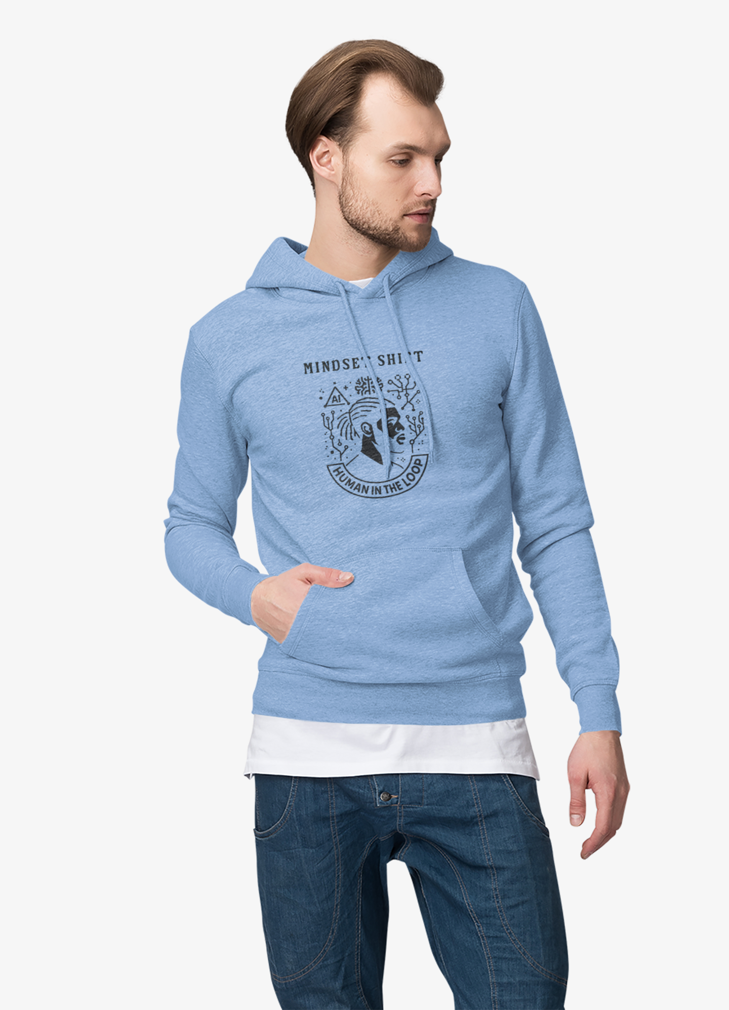 Mindset Shift Hoodie Evolved AI — 'Change Your Mind, Change Your Life' Personalized Hooded Sweatshirt product thumbnail image