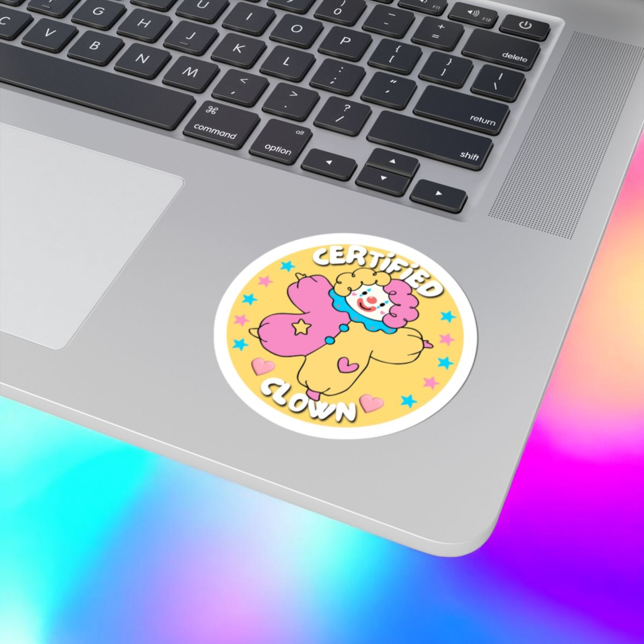 Certified Clown Kiss-Cut Sticker — Cute Pastel Laptop Decal product thumbnail image