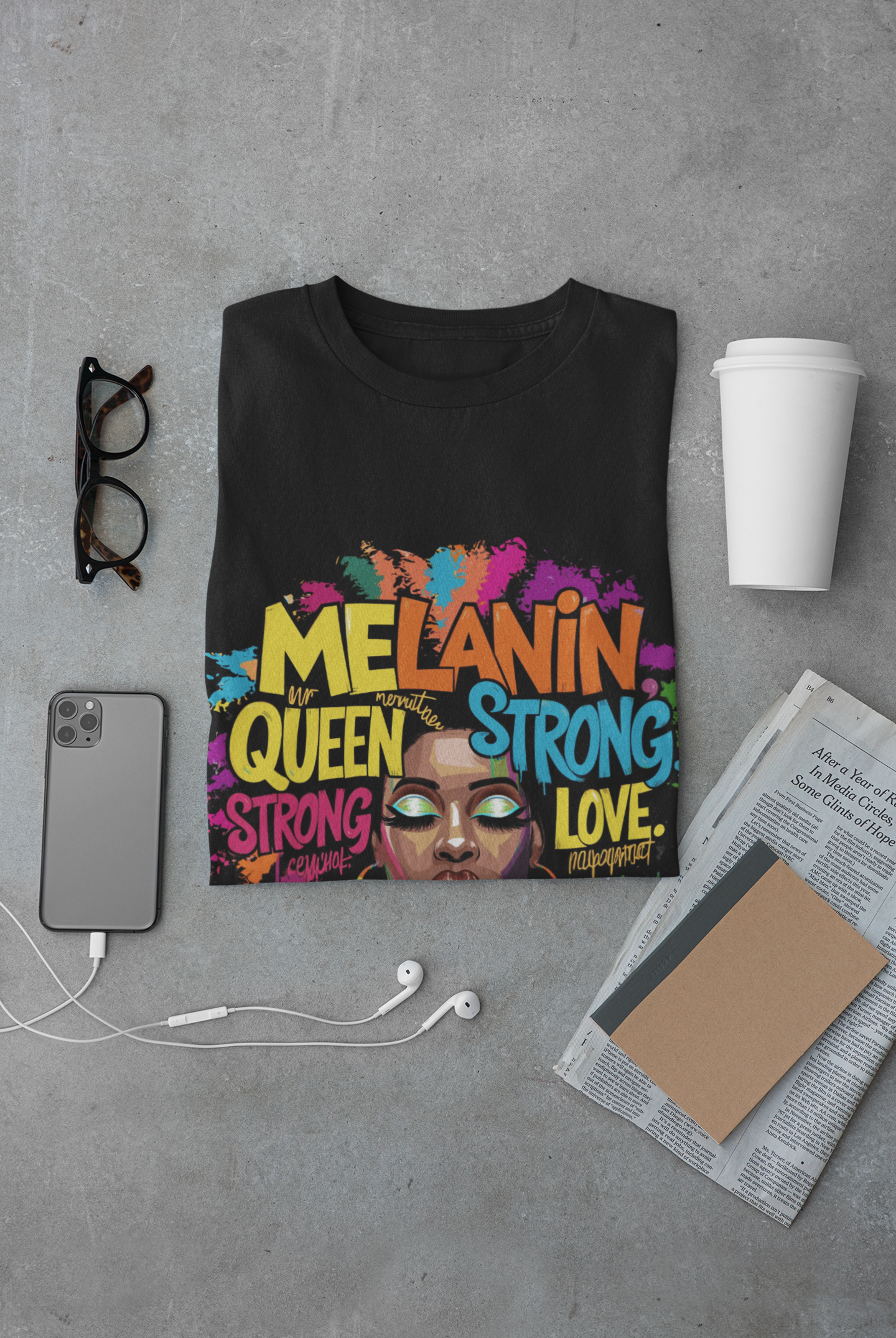 Melanin Queen Tee — Strong, Proud & Loved Graphic T-Shirt product thumbnail image Melanin Queen Tee — Strong, Proud & Loved Graphic T-Shirt product thumbnail image