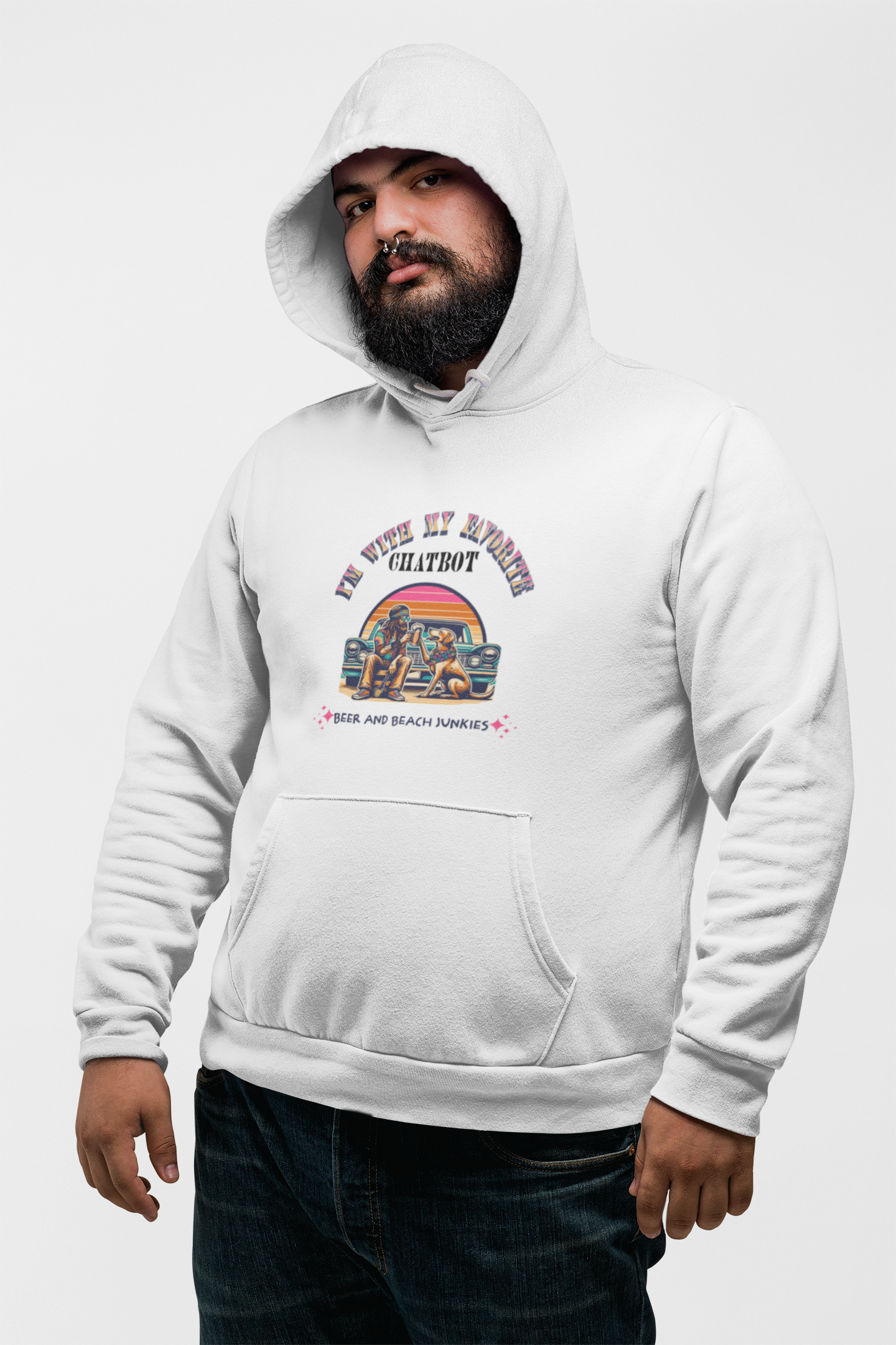 Junkie’ & Dog Chatbot Wishin’ – Human In The Loop Unisex Tee — My Chatbot Helps… But My Dog’s Still Smarter product thumbnail image Junkie’ & Dog Chatbot Wishin’ – Human In The Loop Unisex Tee — My Chatbot Helps… But My Dog’s Still Smarter product thumbnail image