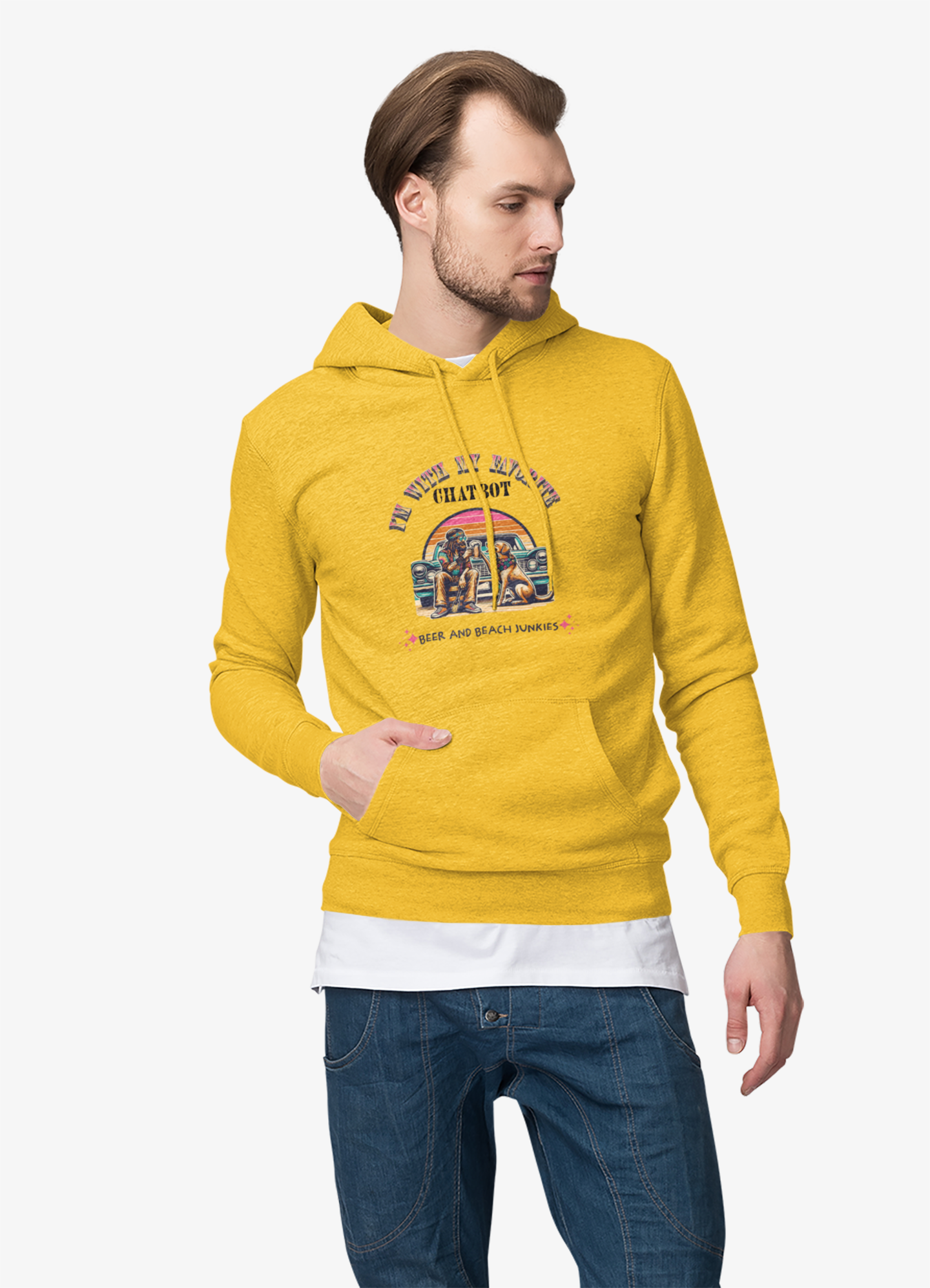 Junkie’ & Dog Chatbot Wishin’ – Human In The Loop Unisex Tee — My Chatbot Helps… But My Dog’s Still Smarter product thumbnail image Junkie’ & Dog Chatbot Wishin’ – Human In The Loop Unisex Tee — My Chatbot Helps… But My Dog’s Still Smarter product thumbnail image
