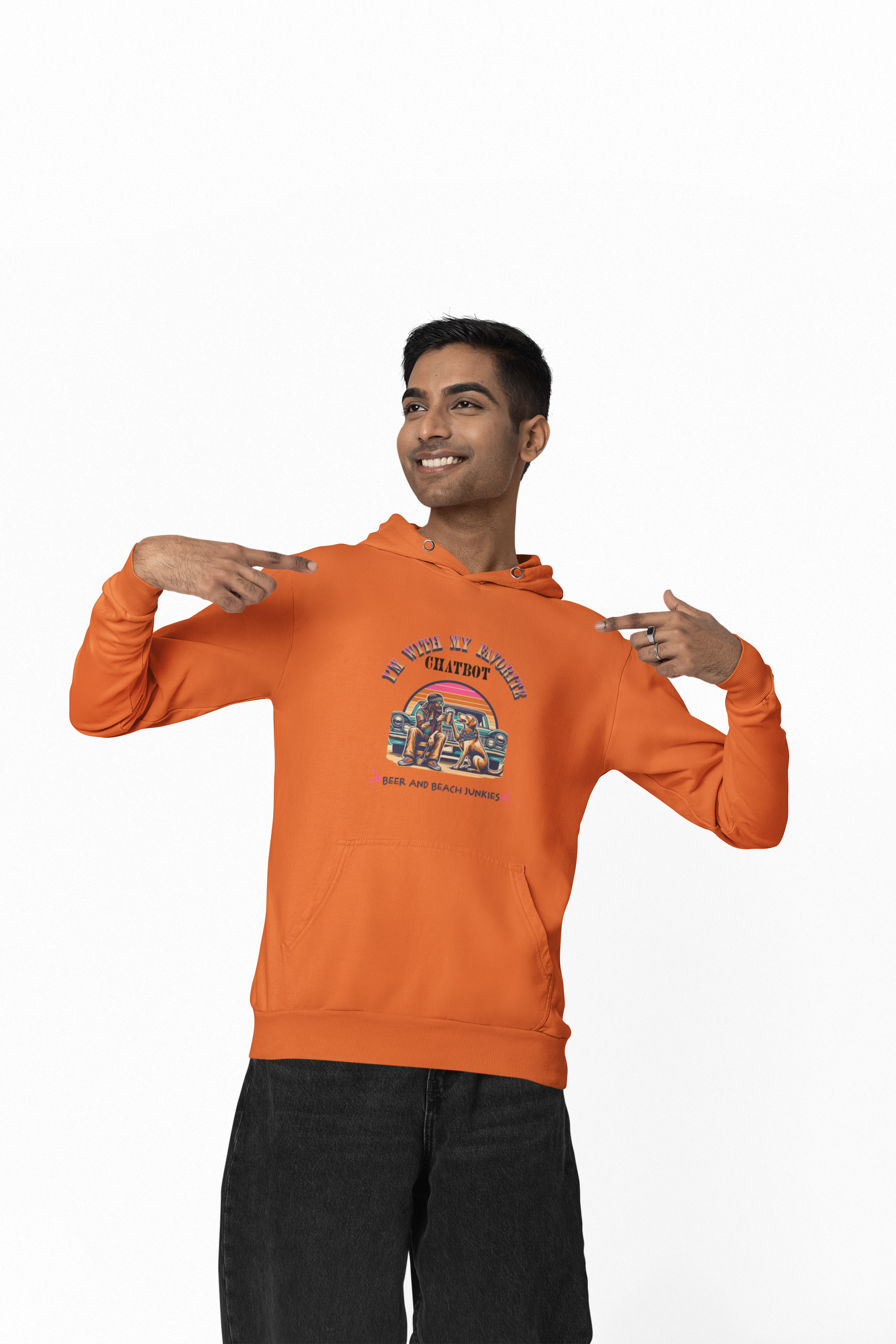 Junkie’ & Dog Chatbot Wishin’ – Human In The Loop Unisex Tee — My Chatbot Helps… But My Dog’s Still Smarter product thumbnail image Junkie’ & Dog Chatbot Wishin’ – Human In The Loop Unisex Tee — My Chatbot Helps… But My Dog’s Still Smarter product thumbnail image