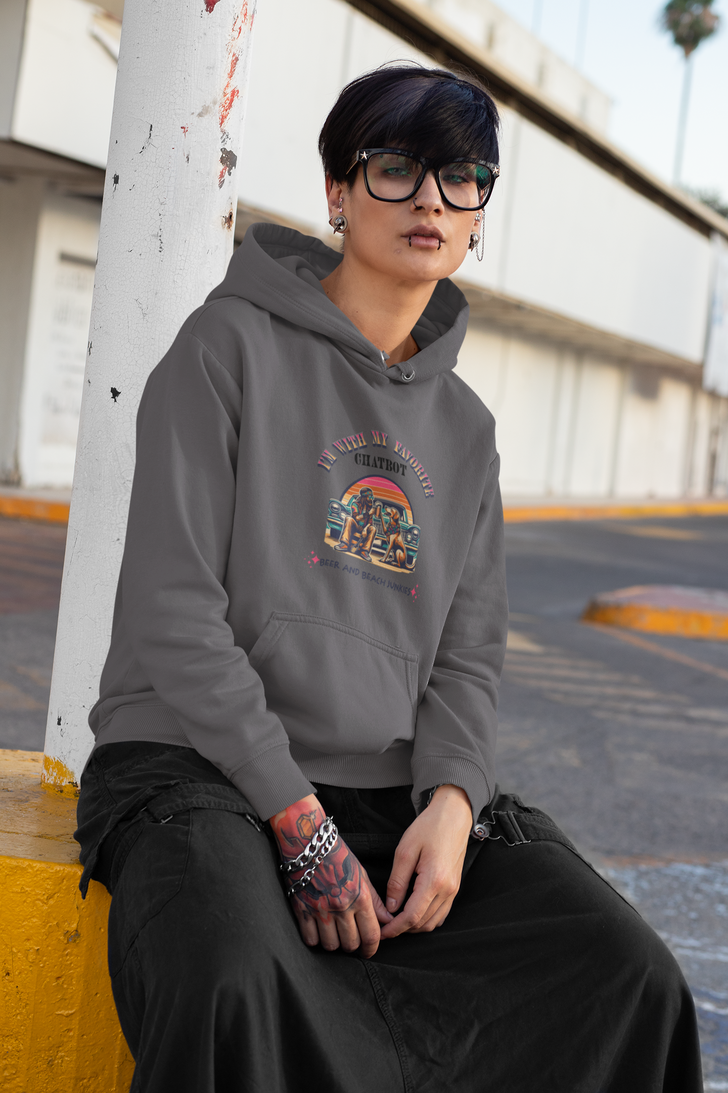 Junkie’ & Dog Chatbot Wishin’ – Human In The Loop Unisex Tee — My Chatbot Helps… But My Dog’s Still Smarter product thumbnail image Junkie’ & Dog Chatbot Wishin’ – Human In The Loop Unisex Tee — My Chatbot Helps… But My Dog’s Still Smarter product thumbnail image