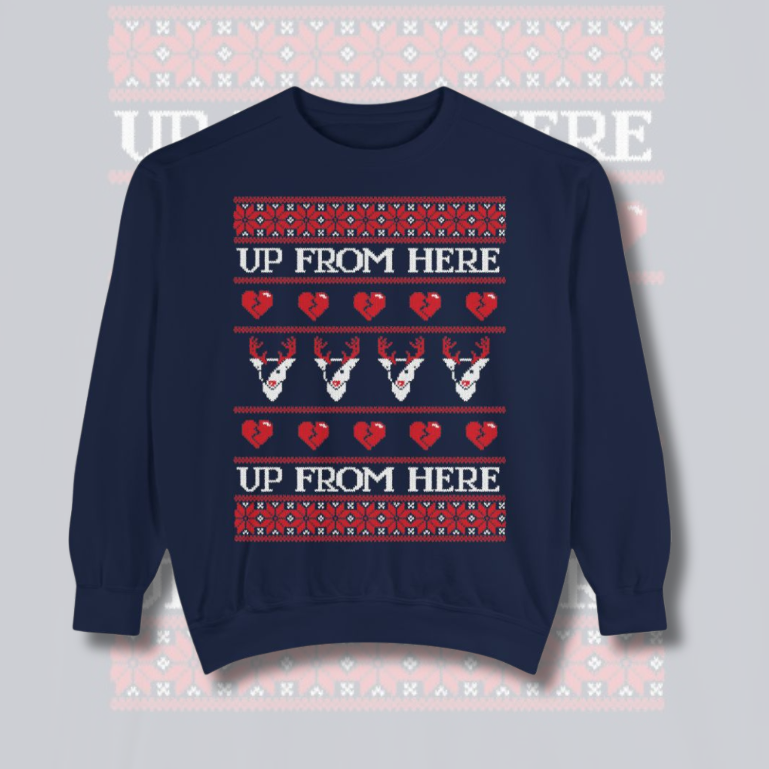 Up From Here "Emo Rudolph" Ugly Christmas Sweater product thumbnail image Up From Here "Emo Rudolph" Ugly Christmas Sweater product thumbnail image