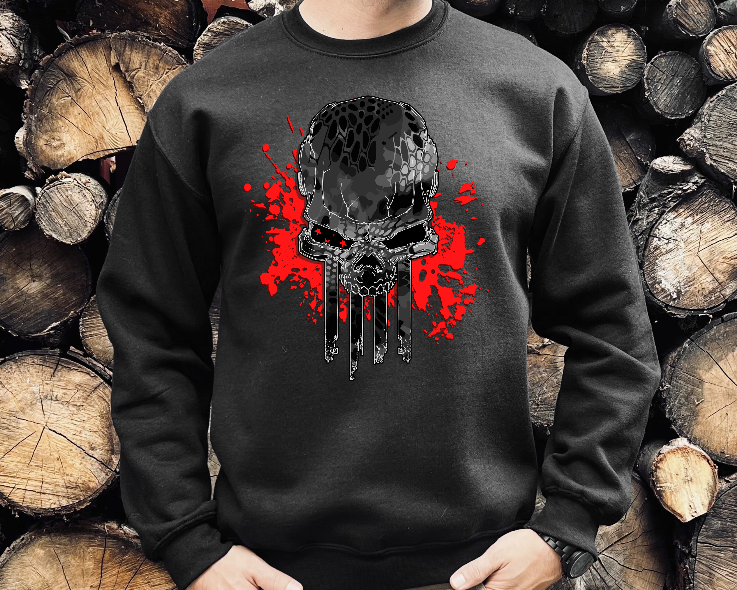 American Flag Skull Sweatshirt