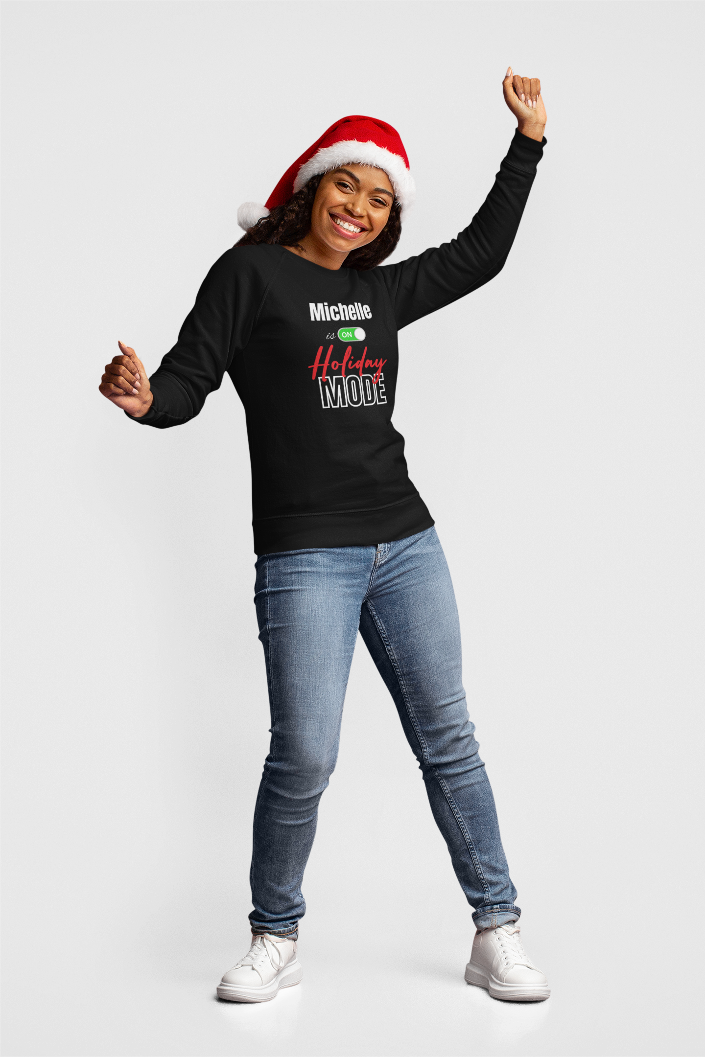 Holiday Mode ON Personalized Sweatshirt (Black) product thumbnail image Holiday Mode ON Personalized Sweatshirt (Black) product thumbnail image