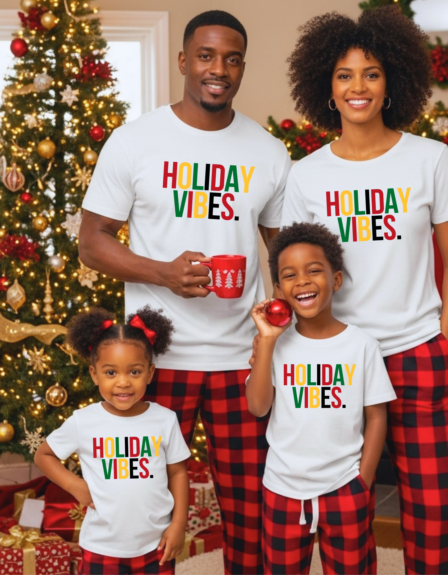 Matching Family KIDS Holiday Vibes- Holiday Tee product thumbnail image Matching Family KIDS Holiday Vibes- Holiday Tee product thumbnail image