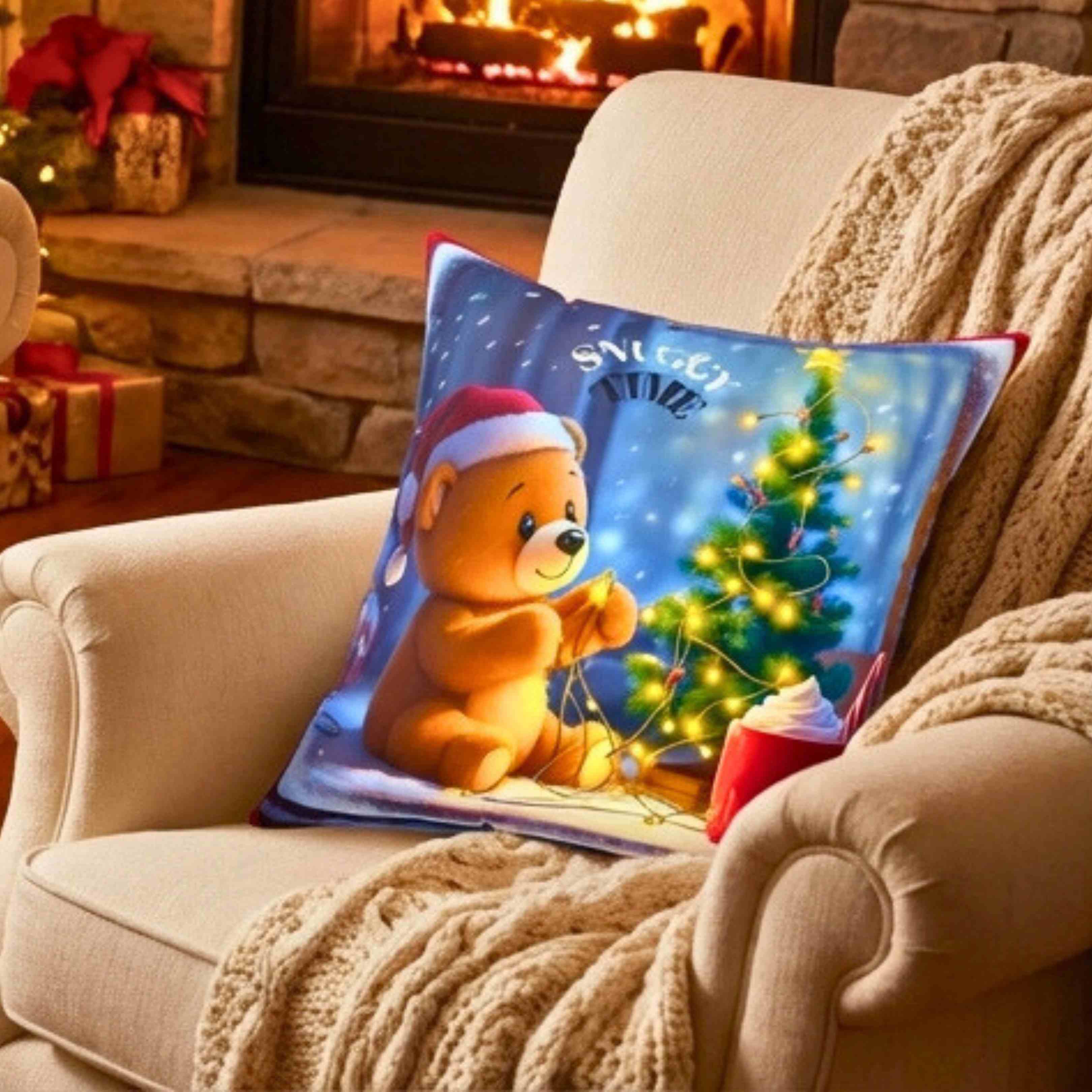 Cozy Christmas Bear Pillow, Holiday Decor, Cute Bear Cushion, Festive Home Accents, Seasonal Gift for Kids product thumbnail image Cozy Christmas Bear Pillow, Holiday Decor, Cute Bear Cushion, Festive Home Accents, Seasonal Gift for Kids product thumbnail image