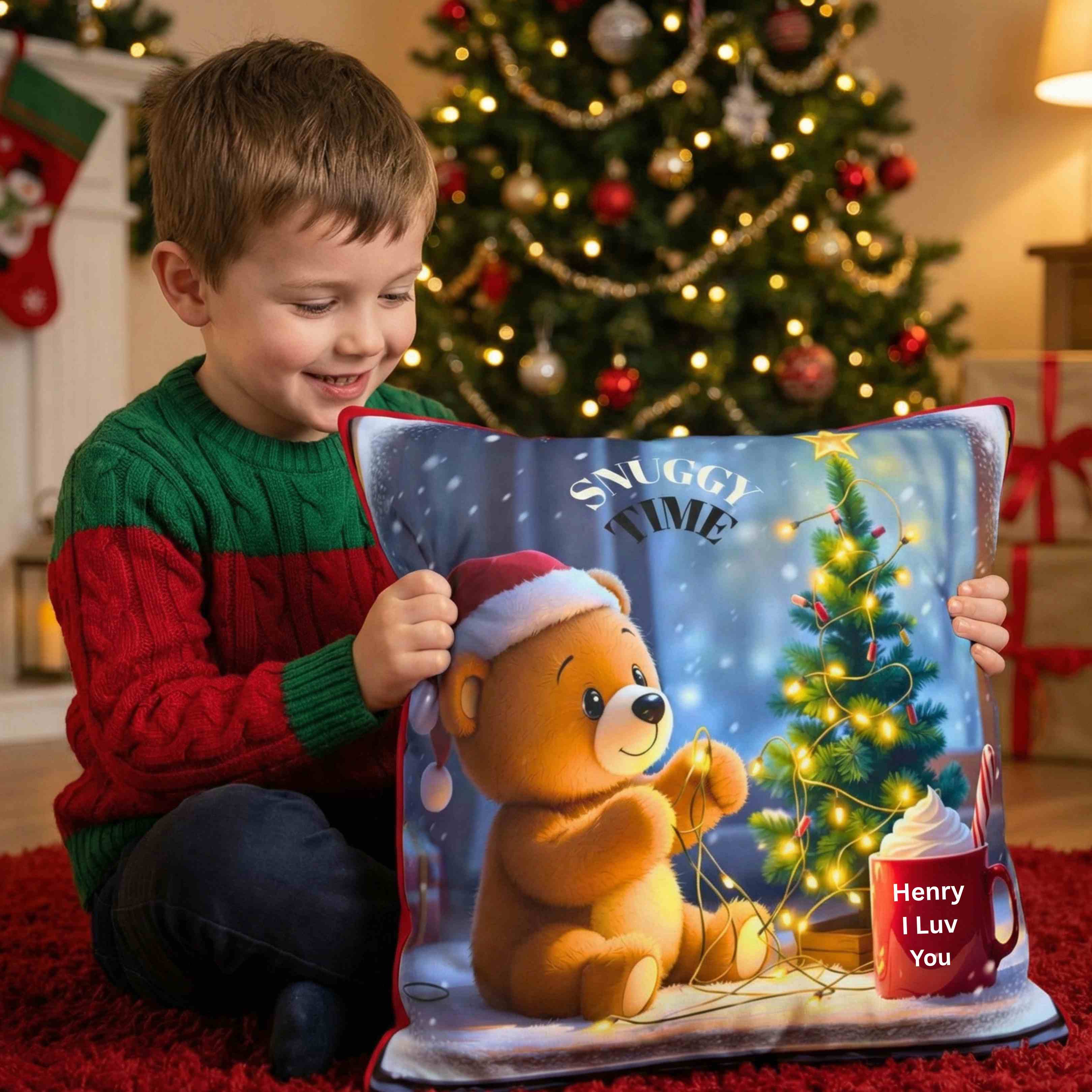 Cozy Christmas Bear Pillow, Holiday Decor, Cute Bear Cushion, Festive Home Accents, Seasonal Gift for Kids product thumbnail image Cozy Christmas Bear Pillow, Holiday Decor, Cute Bear Cushion, Festive Home Accents, Seasonal Gift for Kids product thumbnail image