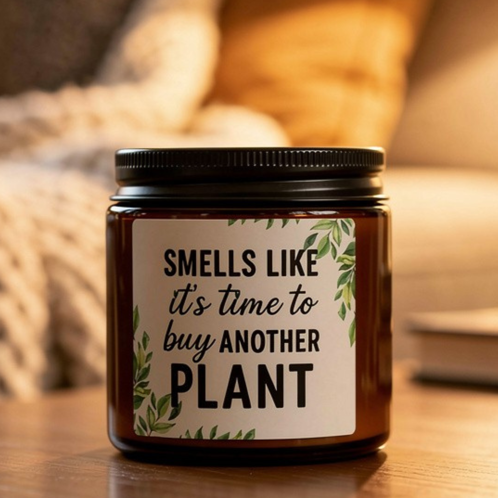 Soy Candle | Smells Like it's Time to Buy Another Plant | 4 Different Scents in Amber Jar product thumbnail image Soy Candle | Smells Like it's Time to Buy Another Plant | 4 Different Scents in Amber Jar product thumbnail image
