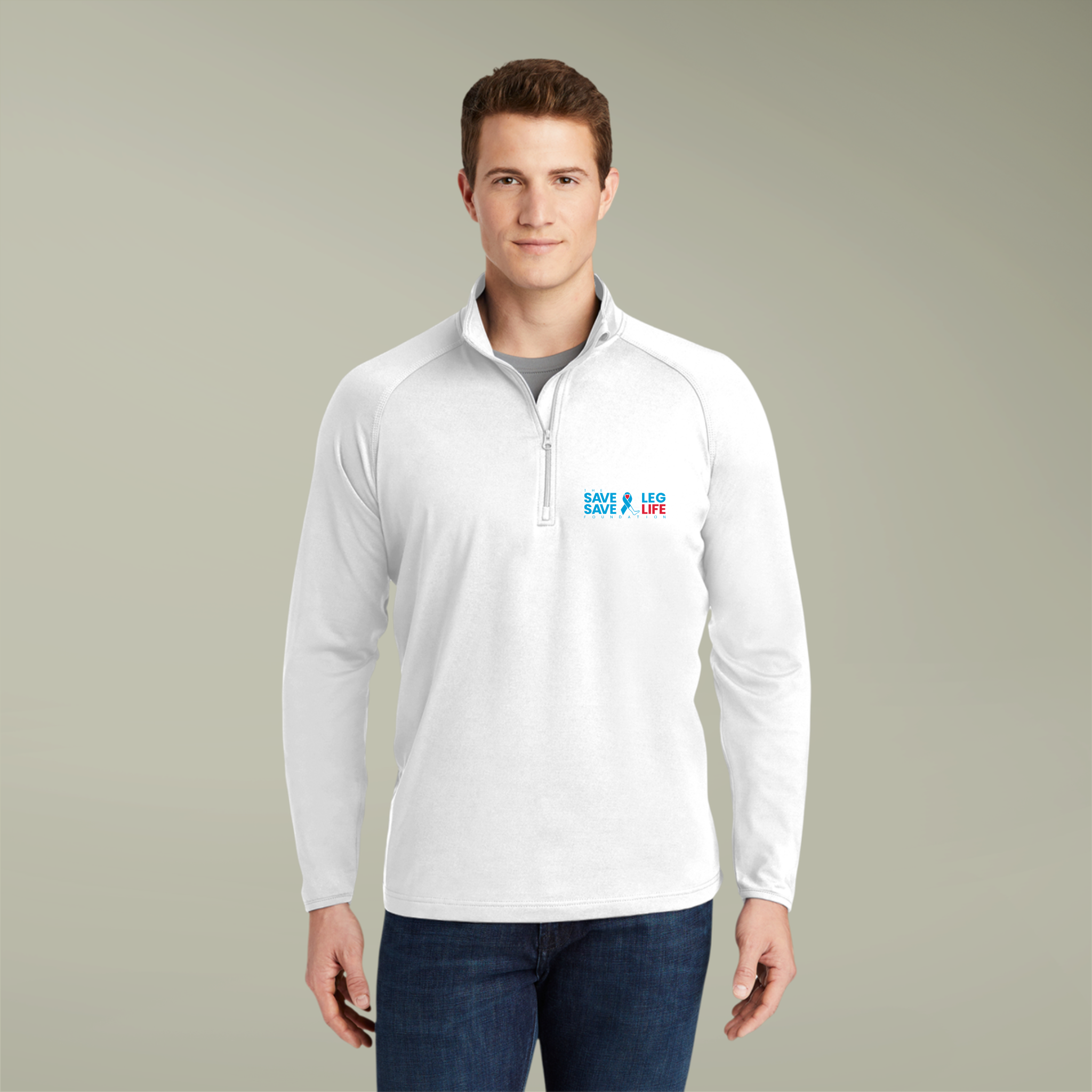 Quarter-Zip Pullover — Embroidered "Save a Leg, Save a Life" Logo Quarter-Zip Pullover — Embroidered "Save a Leg, Save a Life" Logo