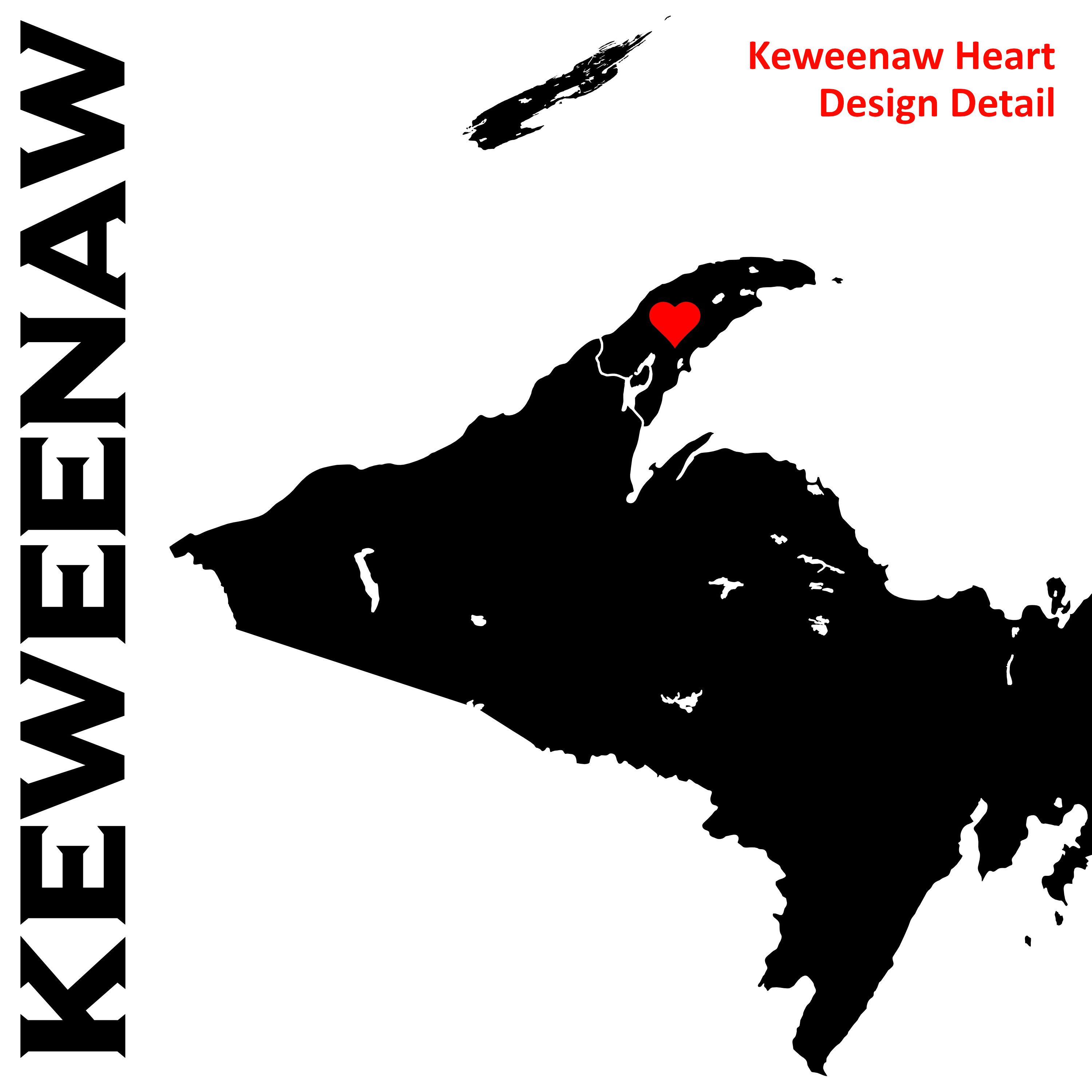Heart in the Keweenaw UP Map Mug | 11 oz or 15 oz product thumbnail image