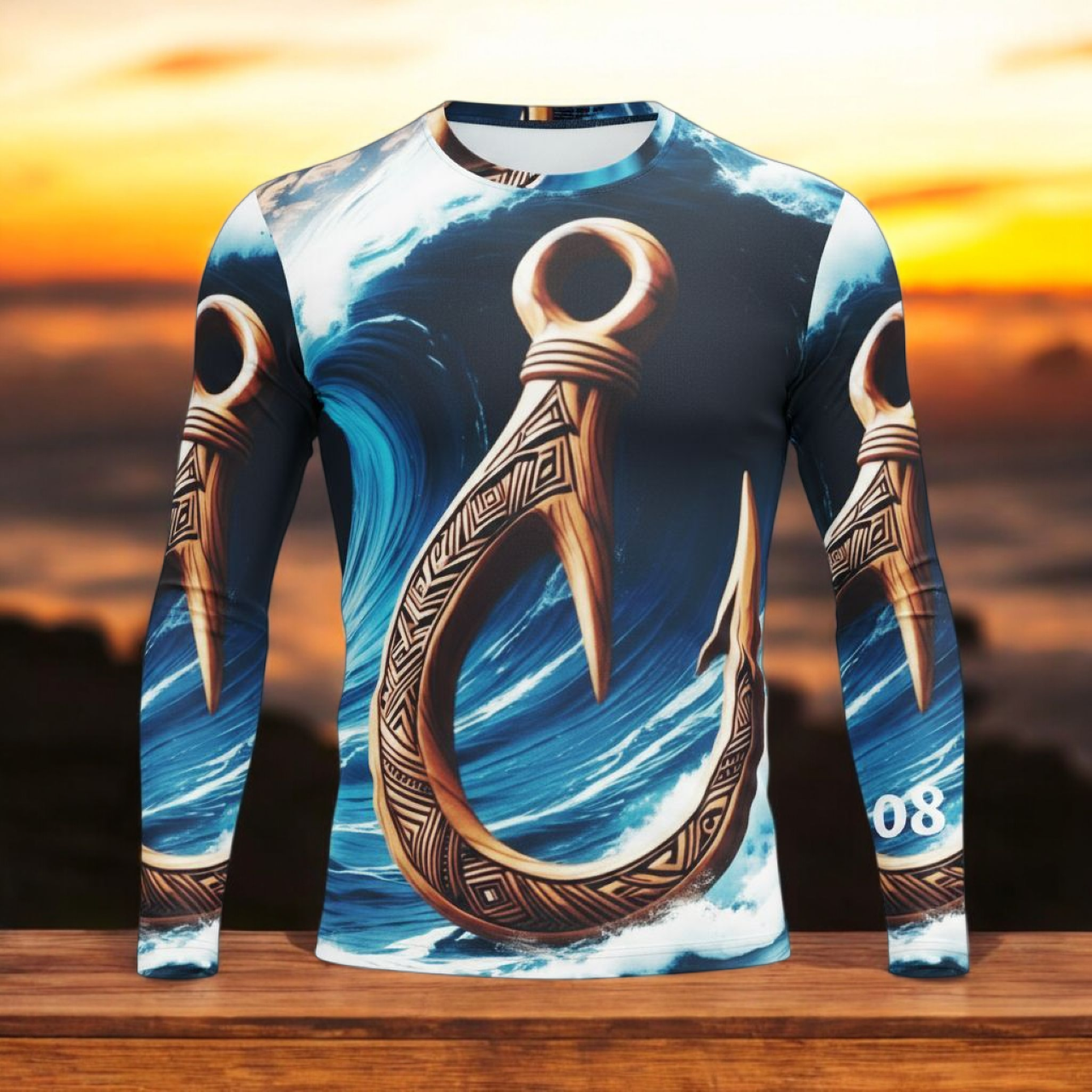 Hook & Wave Long Sleeve Shirt product thumbnail image Hook & Wave Long Sleeve Shirt product thumbnail image