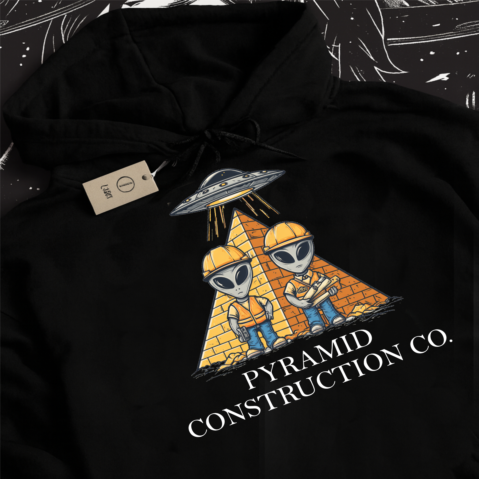 Pyramid Construction Co. Logo Hoodie | Vintage Egyptian Pyramid Graphic product thumbnail image