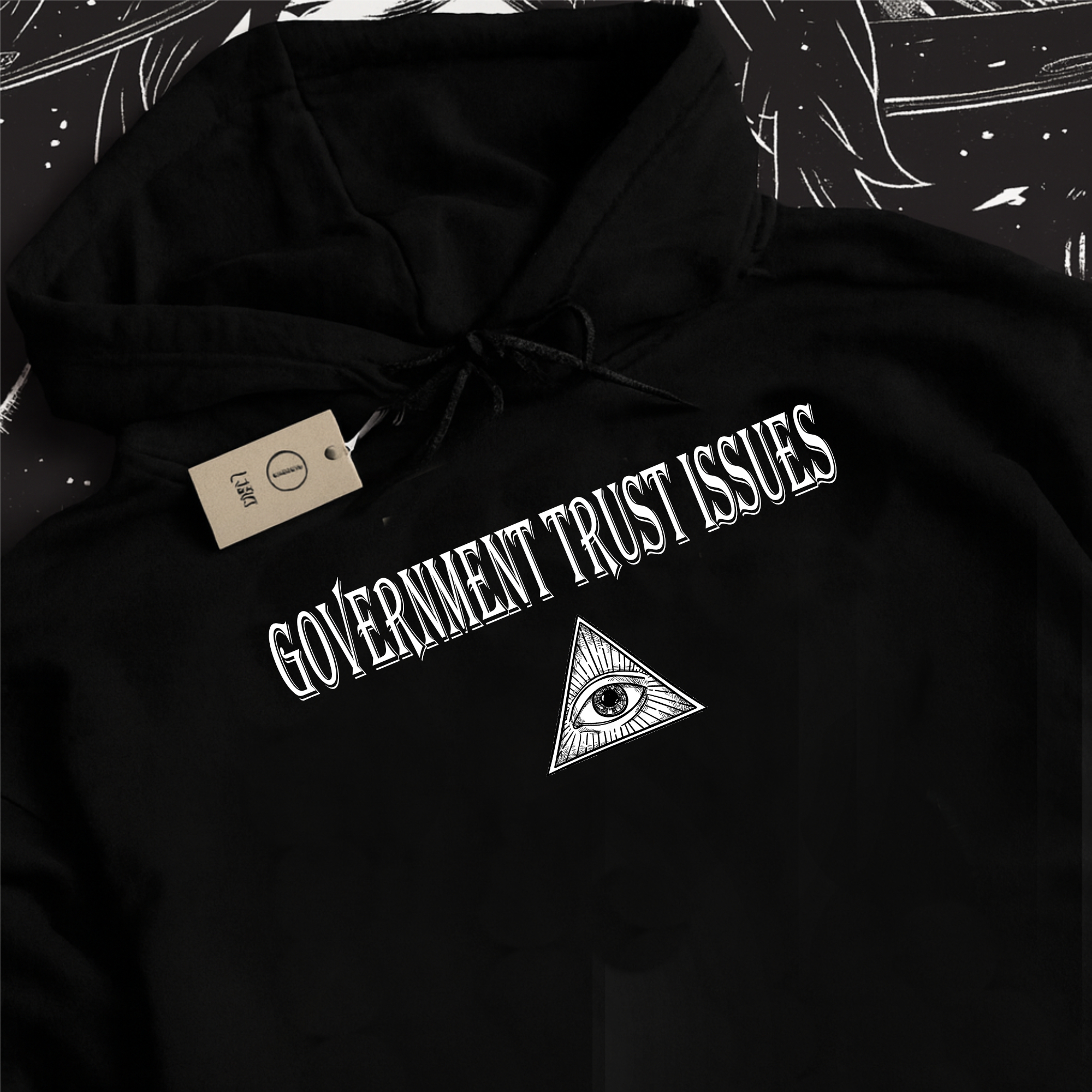 Government Trust Issues Hoodie | All-Seeing Eye Pyramid Graphic