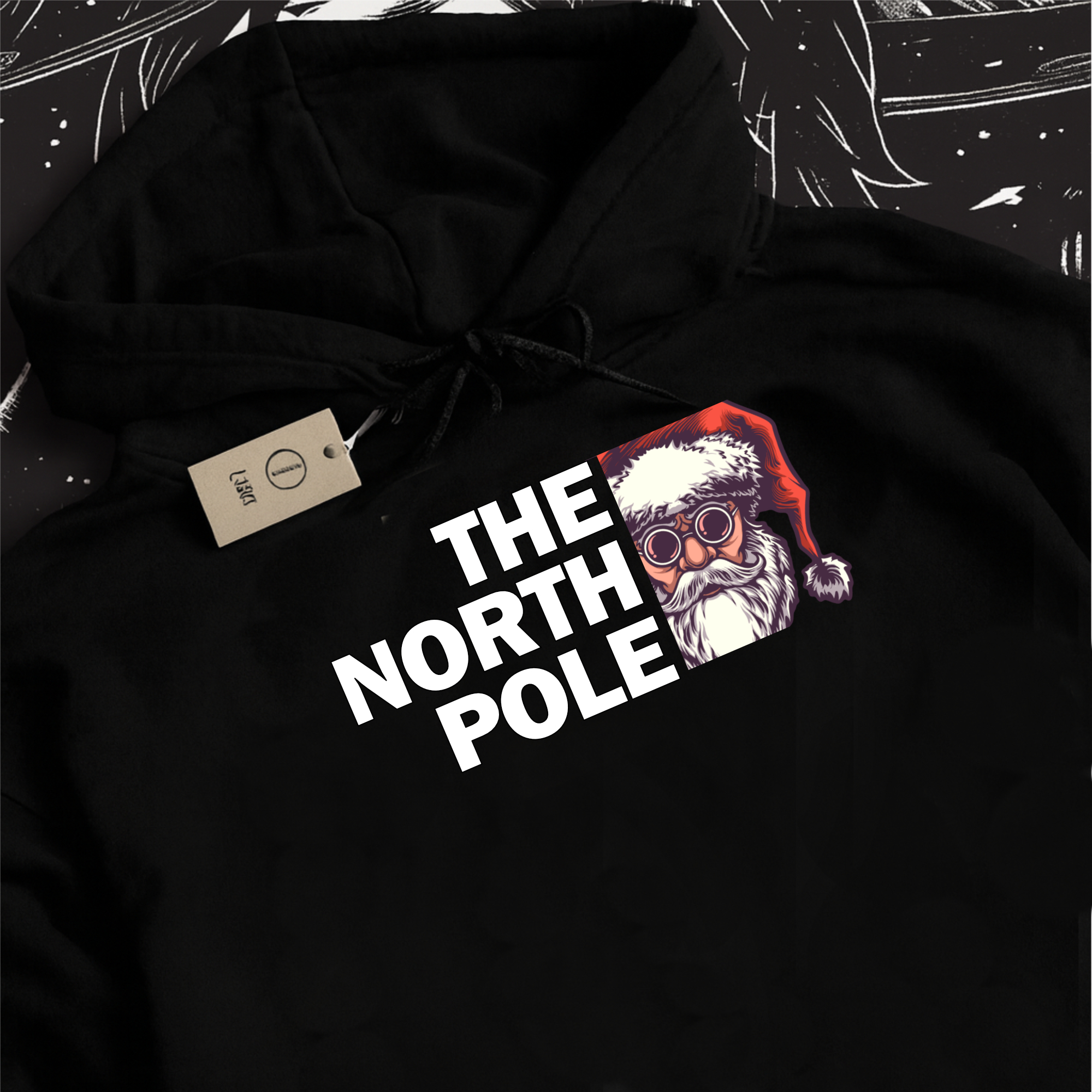 The North Pole Santa Skull Hoodie | Christmas Gothic Holiday Sweatshirt | Xmas | Merry Christmas product thumbnail image