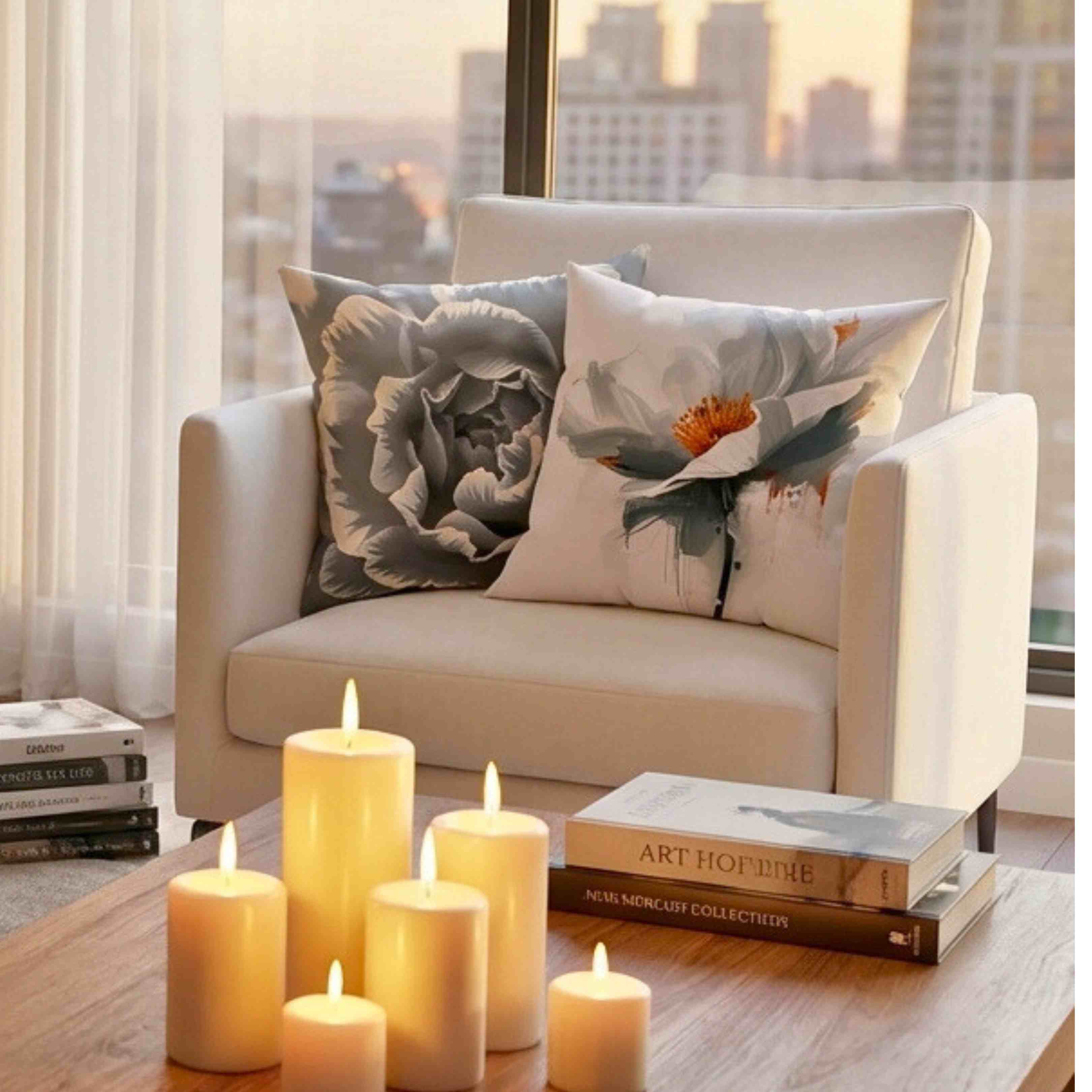 Abstract Floral Decorative Throw Pillow | Modern Home Decor, Couch Cushion, Gift for Her, Spring Accent, Flower Pillow product thumbnail image