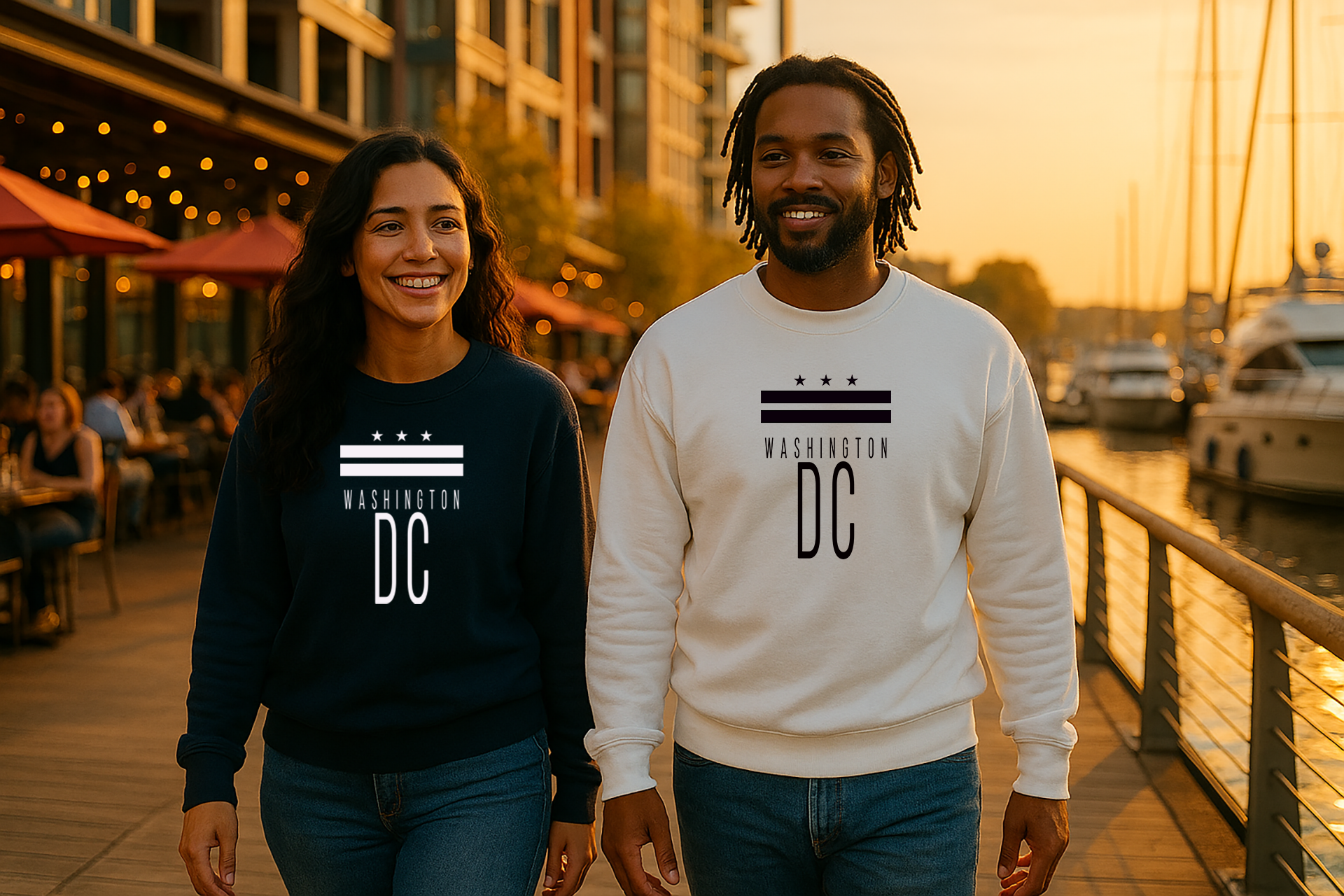 Washington DC Flag Graphic Sweatshirt — District Wharf Souvenir product thumbnail image Washington DC Flag Graphic Sweatshirt — District Wharf Souvenir product thumbnail image