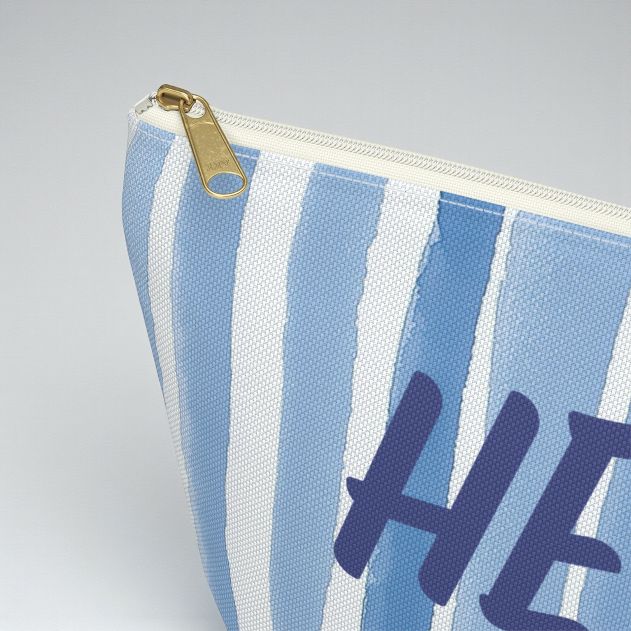 Hello Beaches Makeup Bag I Blue Stripe Coastal Cosmetic Pouch, Beach Lover Gift, Travel Toiletry Bag, Summer Accessory product thumbnail image Hello Beaches Makeup Bag I Blue Stripe Coastal Cosmetic Pouch, Beach Lover Gift, Travel Toiletry Bag, Summer Accessory product thumbnail image