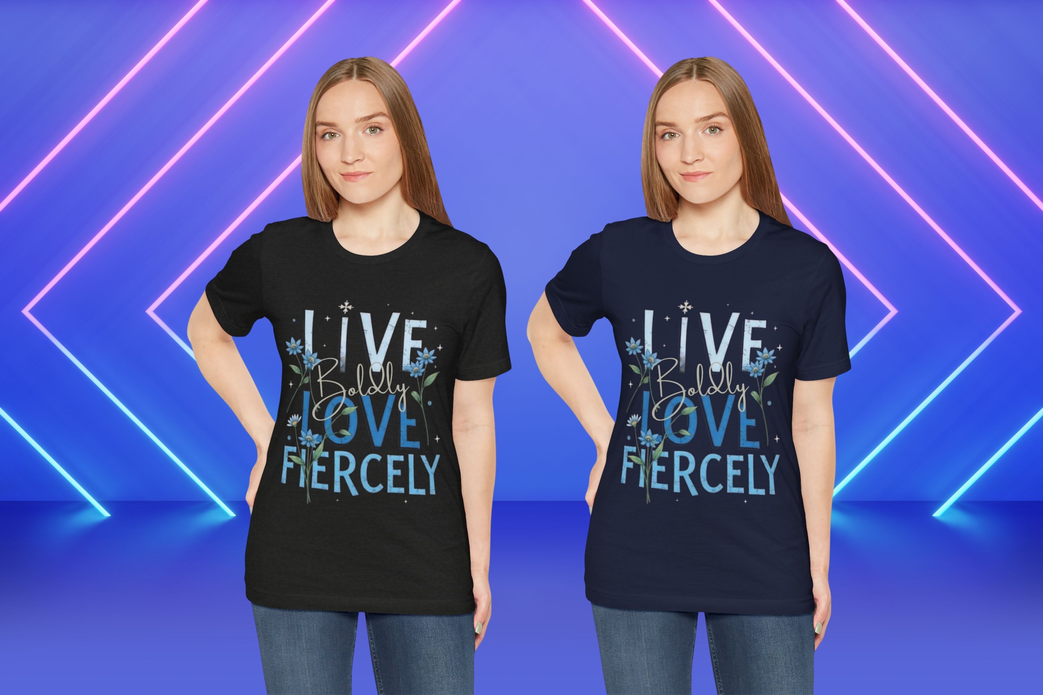 Live Love Fiercely Floral T-Shirt product thumbnail image