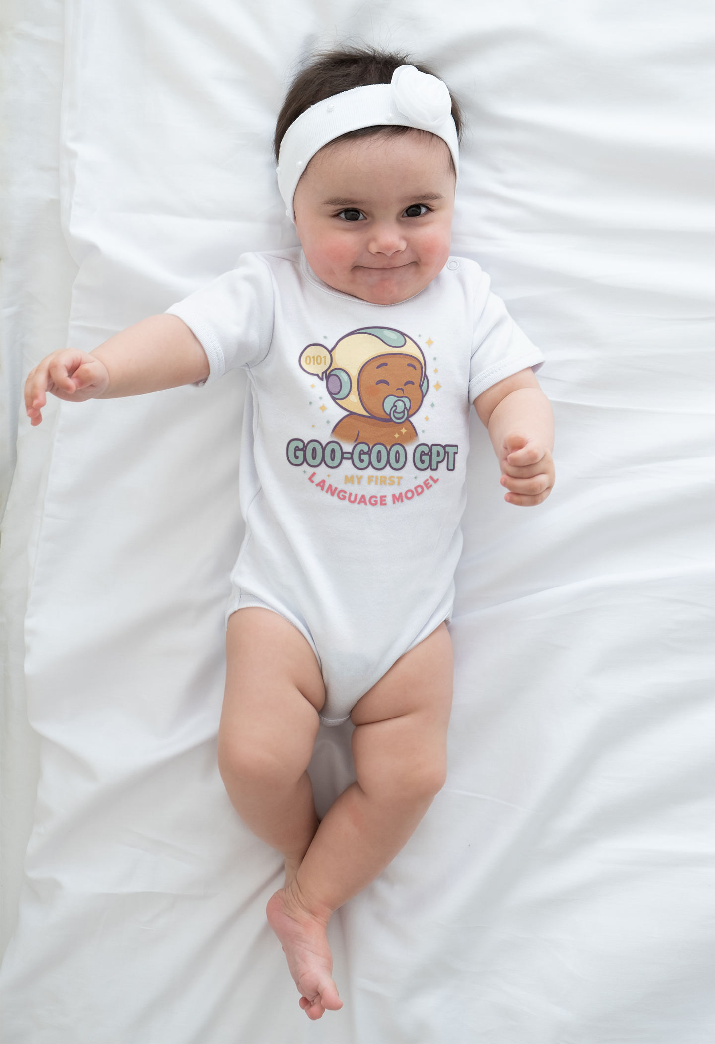 "Goo-Goo GPT" My First Language Model Infant Bodysuit product thumbnail image "Goo-Goo GPT" My First Language Model Infant Bodysuit product thumbnail image
