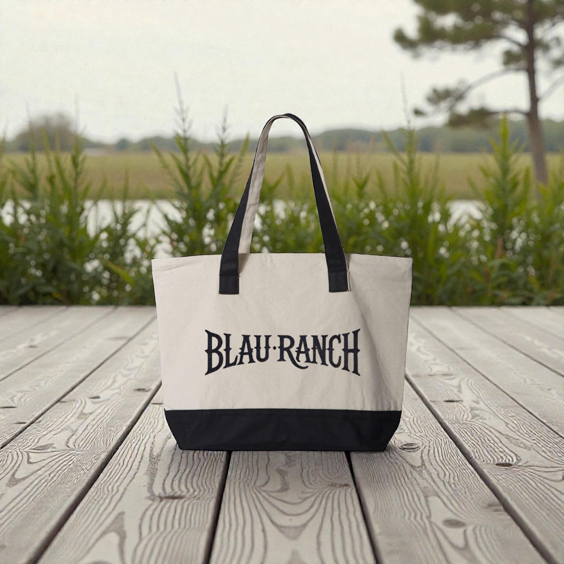 Blau Ranch Zippered Canvas Tote Blau Ranch Zippered Canvas Tote