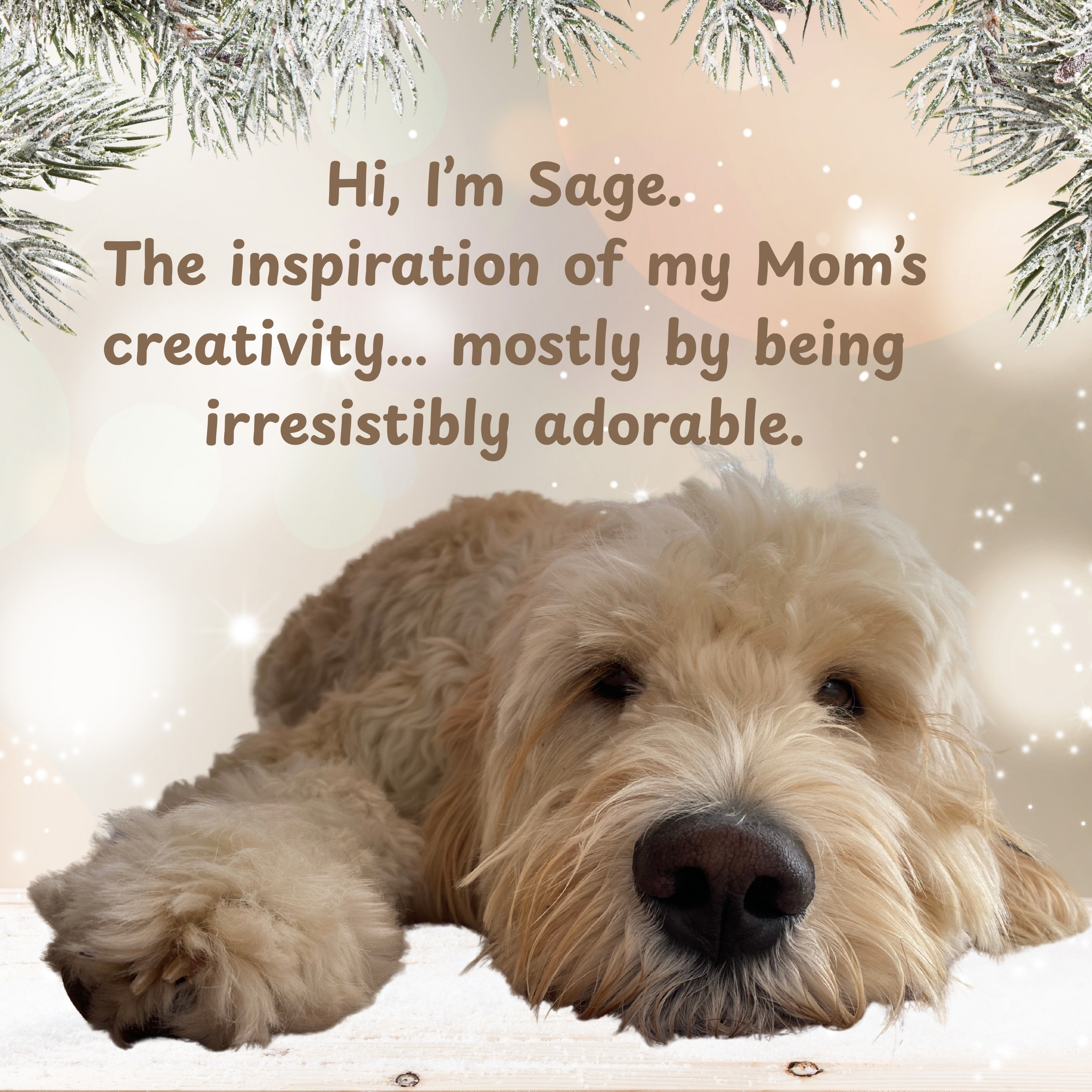 Goldendoodle Christmas Lights Sweater, Doodle Glowing Rowdy Comfort Colors 1566, Funny Dog Mom Holiday Gift product thumbnail image