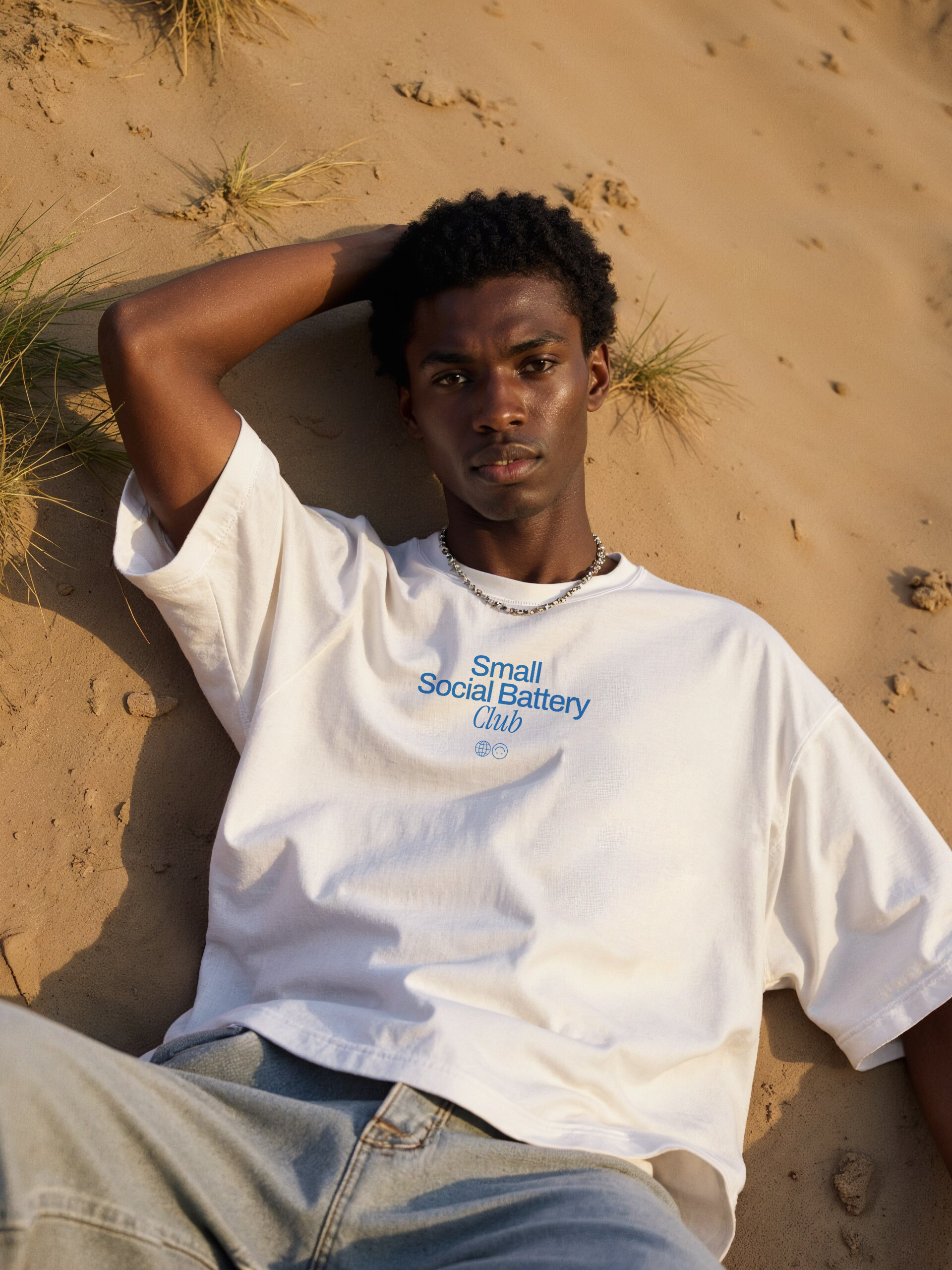 Small Social Battery Club | Unisex T-shirt | Front & back print product thumbnail image Small Social Battery Club | Unisex T-shirt | Front & back print product thumbnail image