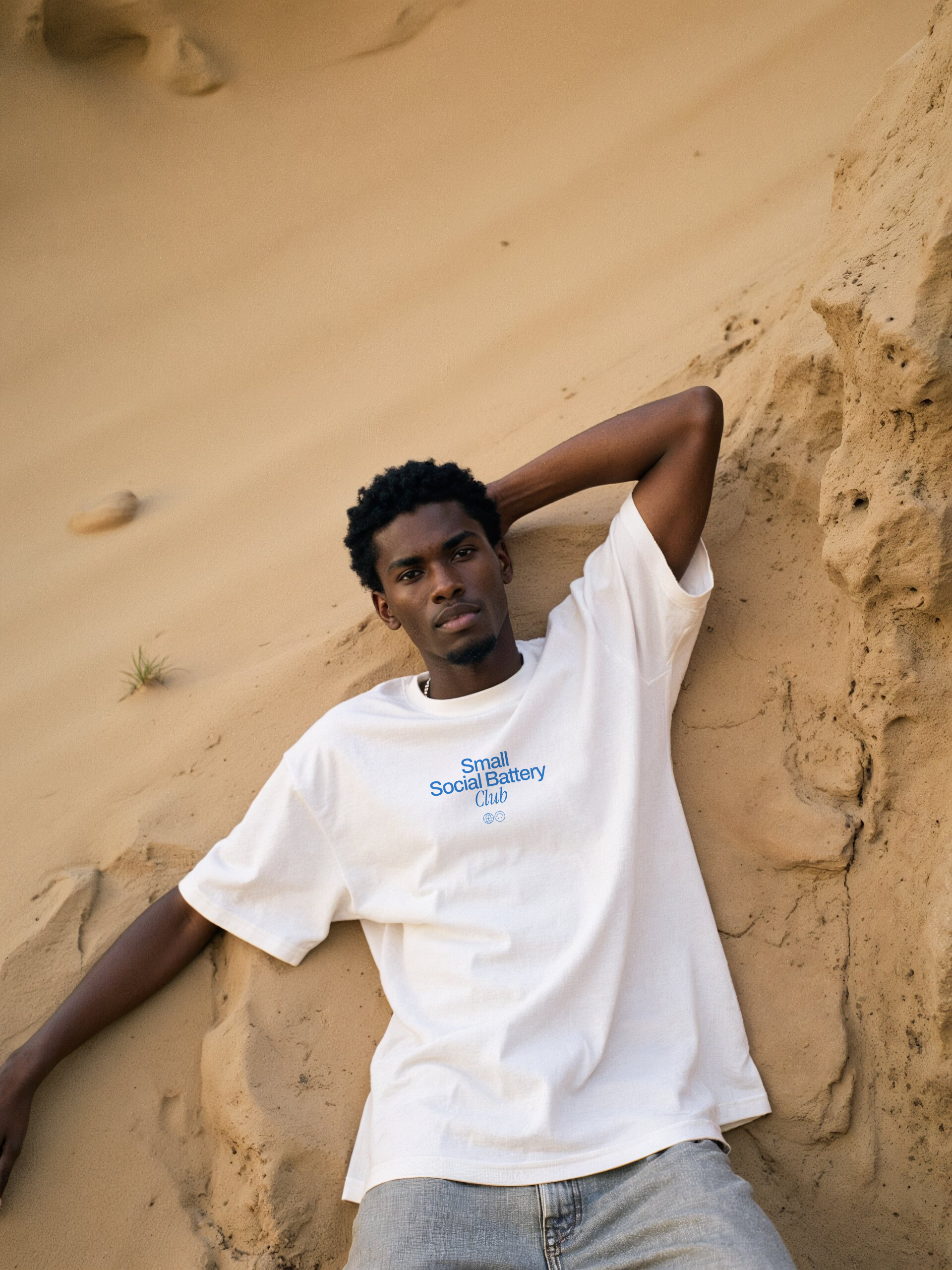 Small Social Battery Club | Unisex T-shirt | Front &amp; back print product thumbnail image