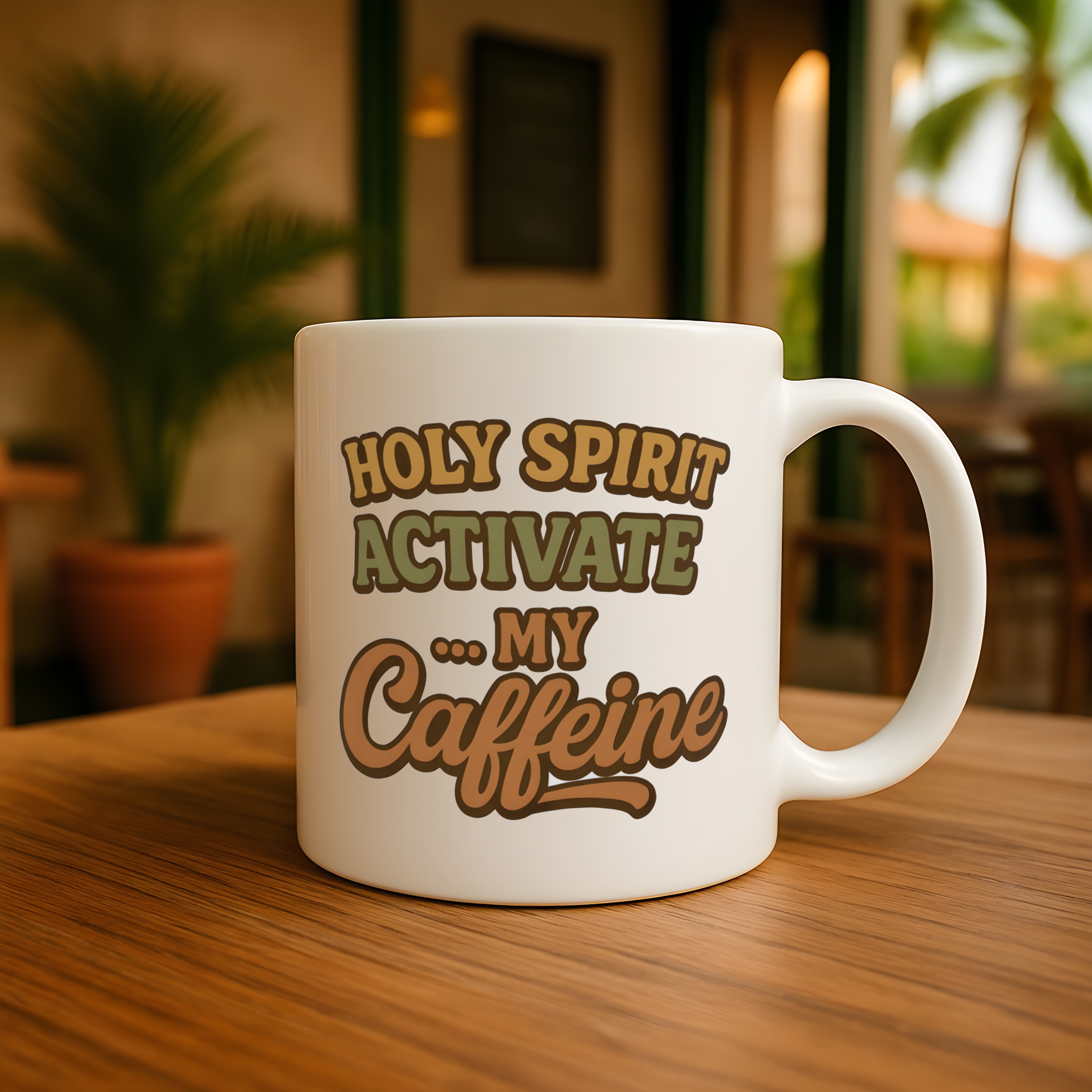 Holy Spirit Activate My Caffeine Christian Mug – Funny Faith Coffee Cup, Jesus and Coffee Gift, Christian Humor Mug for Women and Men, Bible Verse Mug product thumbnail image
