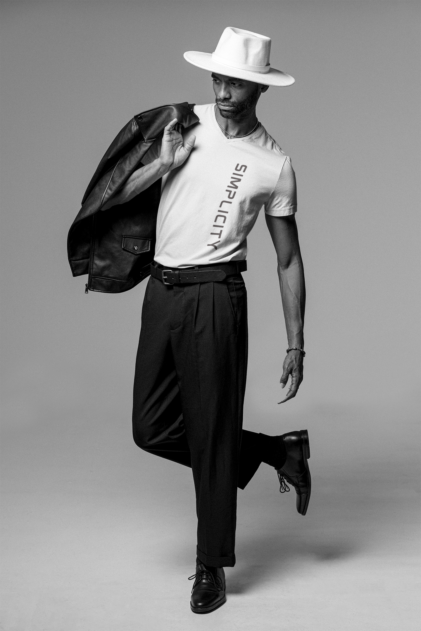 Simplicity Vertical V-Neck Tee — Minimalist Men's Short Sleeve Shirt product thumbnail image