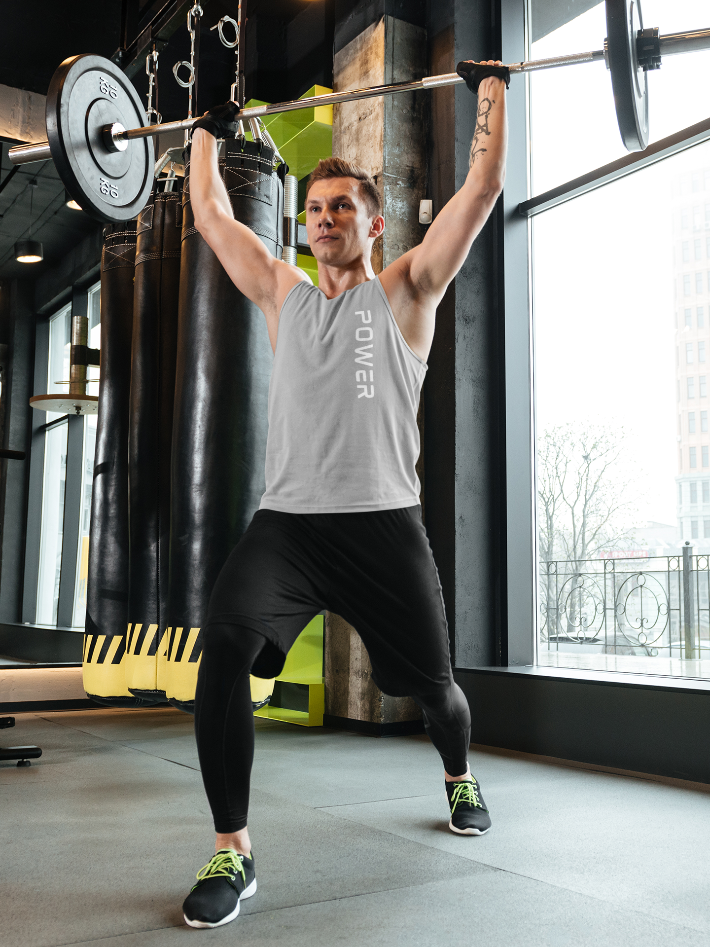 POWER Vertical Tank Top — Men's Fitness Graphic Tank product thumbnail image