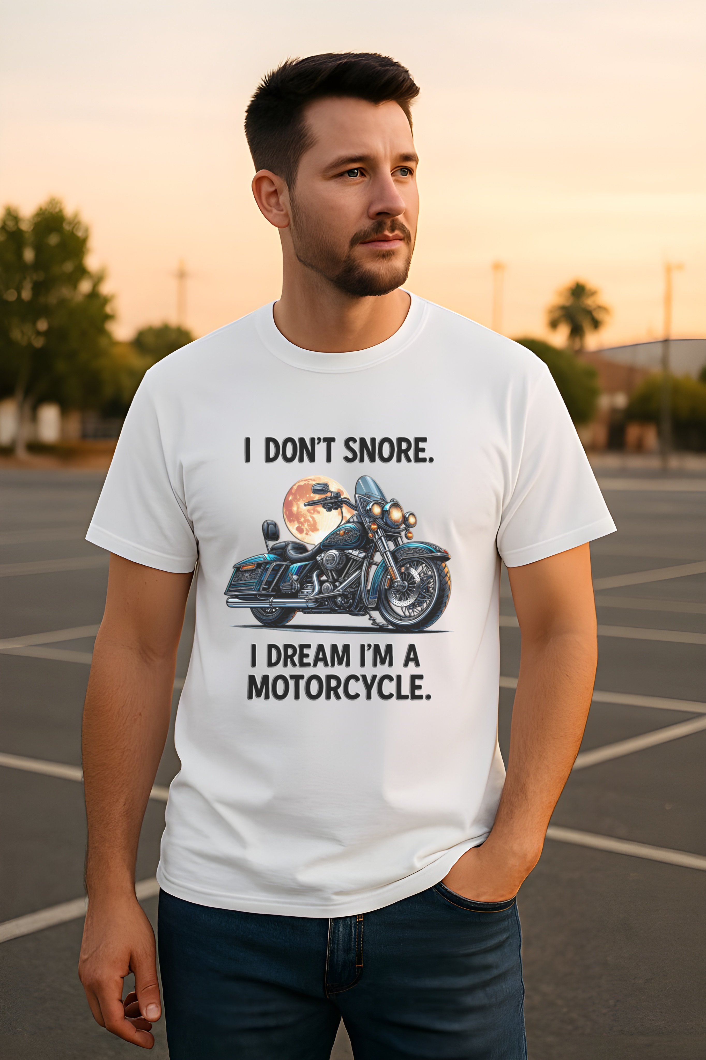 I Don’t Snore I Dream I’m a Motorcycle Tee • Funny Motorcycle Heavy Cotton T-Shirt for Men • Biker Humor Shirt • Gift for Motorcycle Lovers • Graphic Tee for Him product thumbnail image I Don’t Snore I Dream I’m a Motorcycle Tee • Funny Motorcycle Heavy Cotton T-Shirt for Men • Biker Humor Shirt • Gift for Motorcycle Lovers • Graphic Tee for Him product thumbnail image