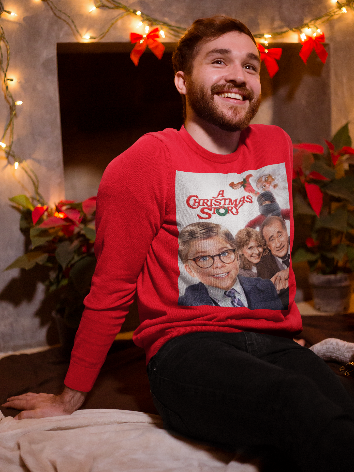 A Christmas Story Pullover Sweatshirt — Iconic Leg Lamp &amp; Classic Movie Poster Crewneck product thumbnail image