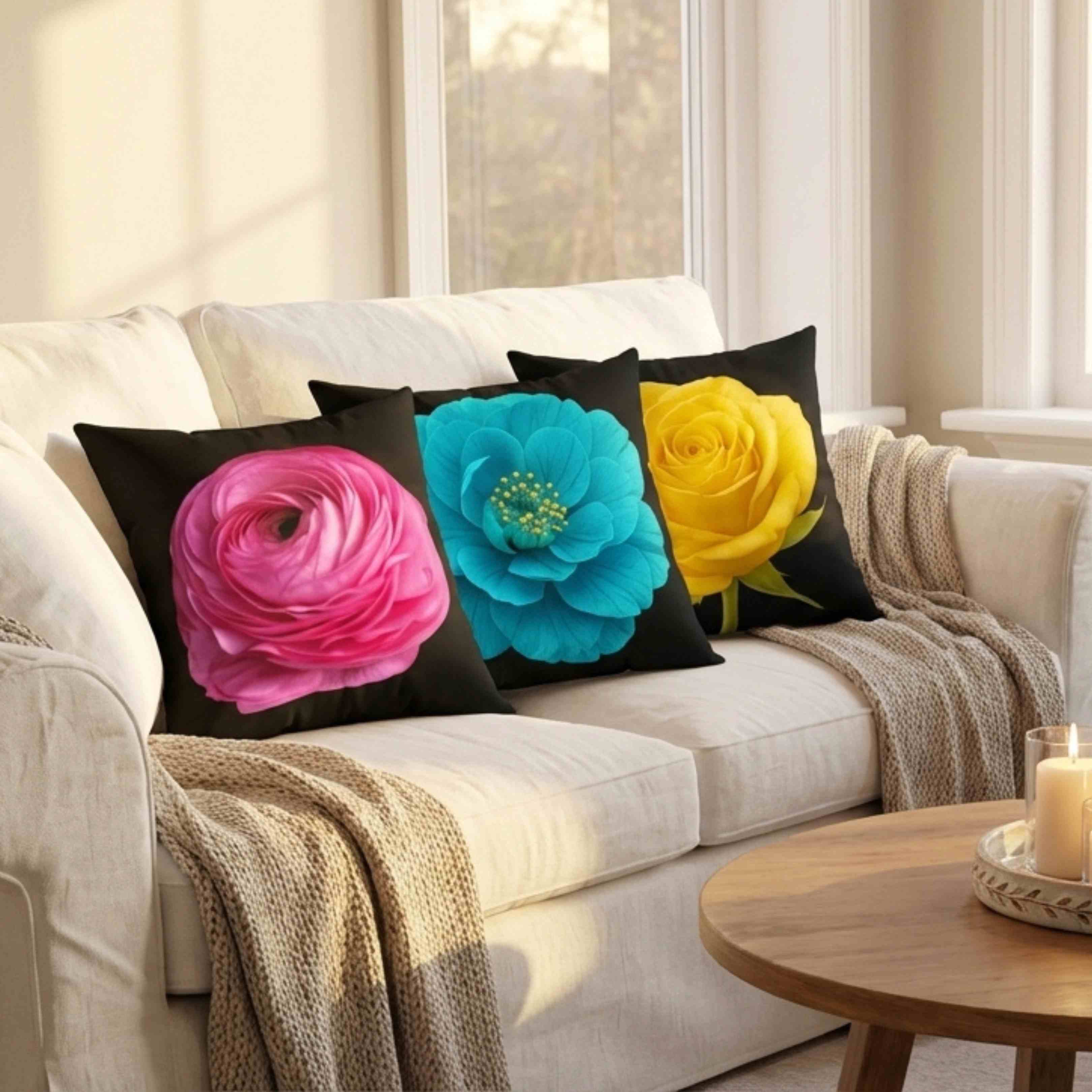 Yellow Rose Toss Pillow, Ms. Seraphina a Floral Home Decor, Cozy Accent Cushion, Gift for Flower Lovers, Home Decor, Gift for Her, and Mom. product thumbnail image