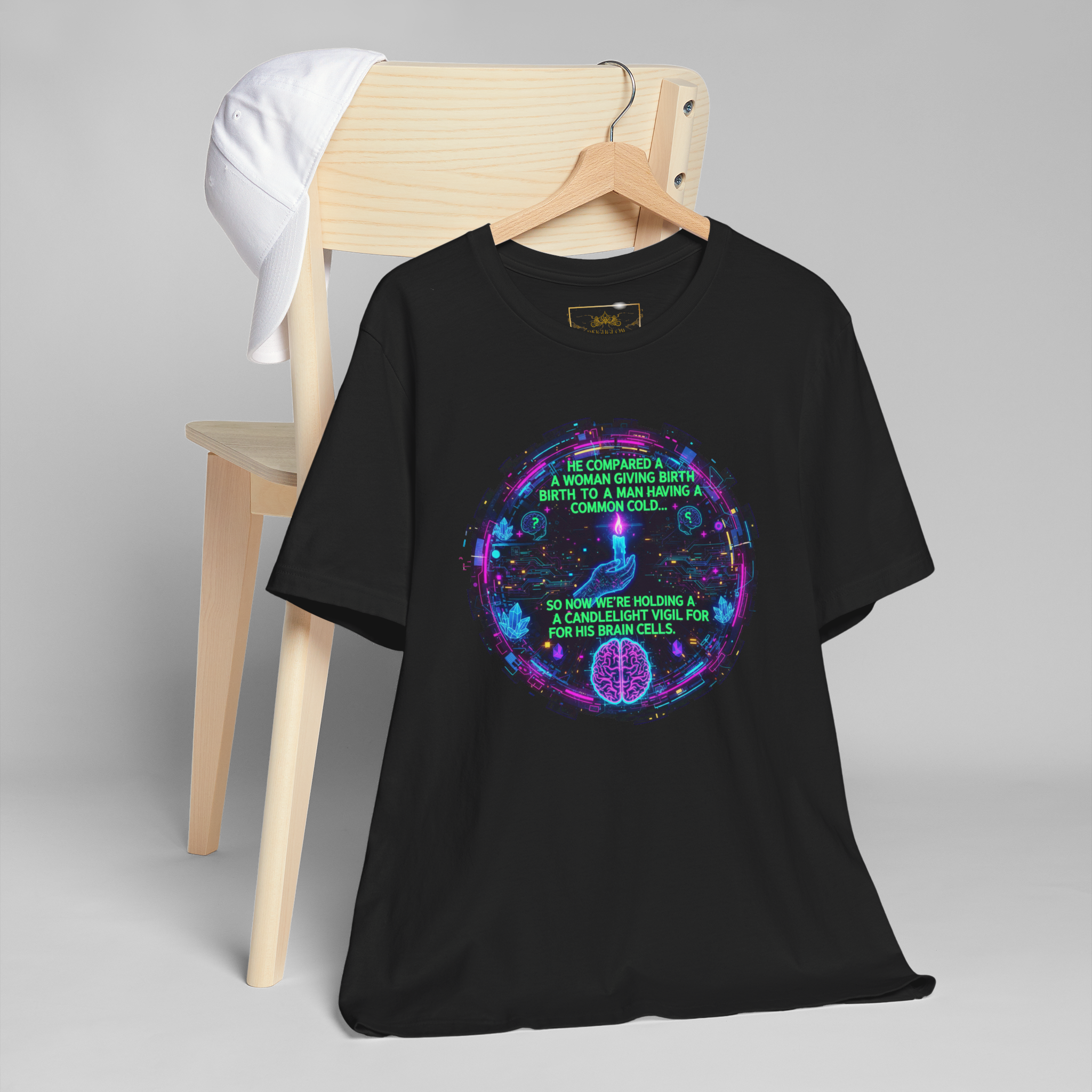 Candlelight Vigil Tee for His Brain Cells – Hilarious Birth vs Cold Clapback Shirt product thumbnail image Candlelight Vigil Tee for His Brain Cells – Hilarious Birth vs Cold Clapback Shirt product thumbnail image