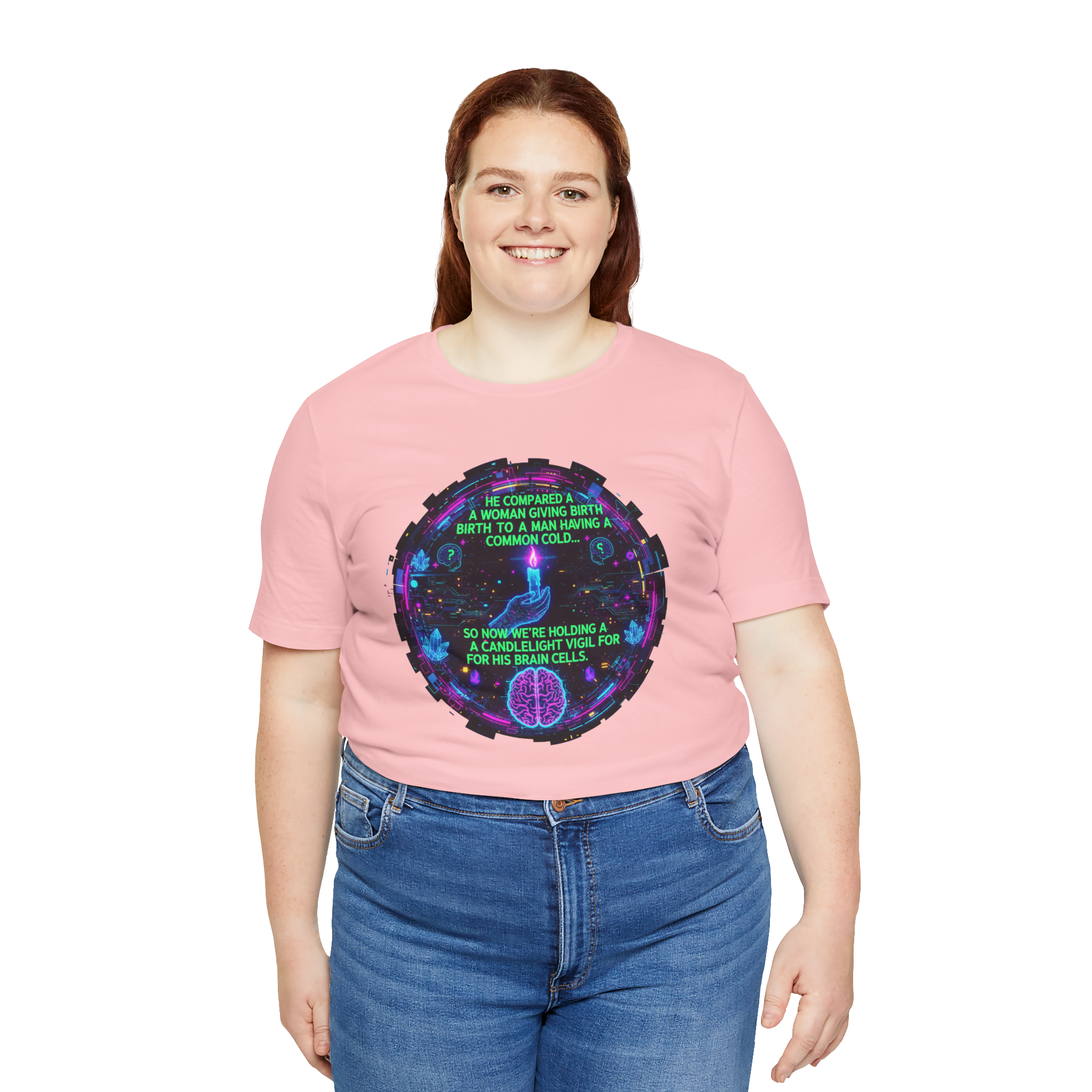 Candlelight Vigil Tee for His Brain Cells – Hilarious Birth vs Cold Clapback Shirt product thumbnail image