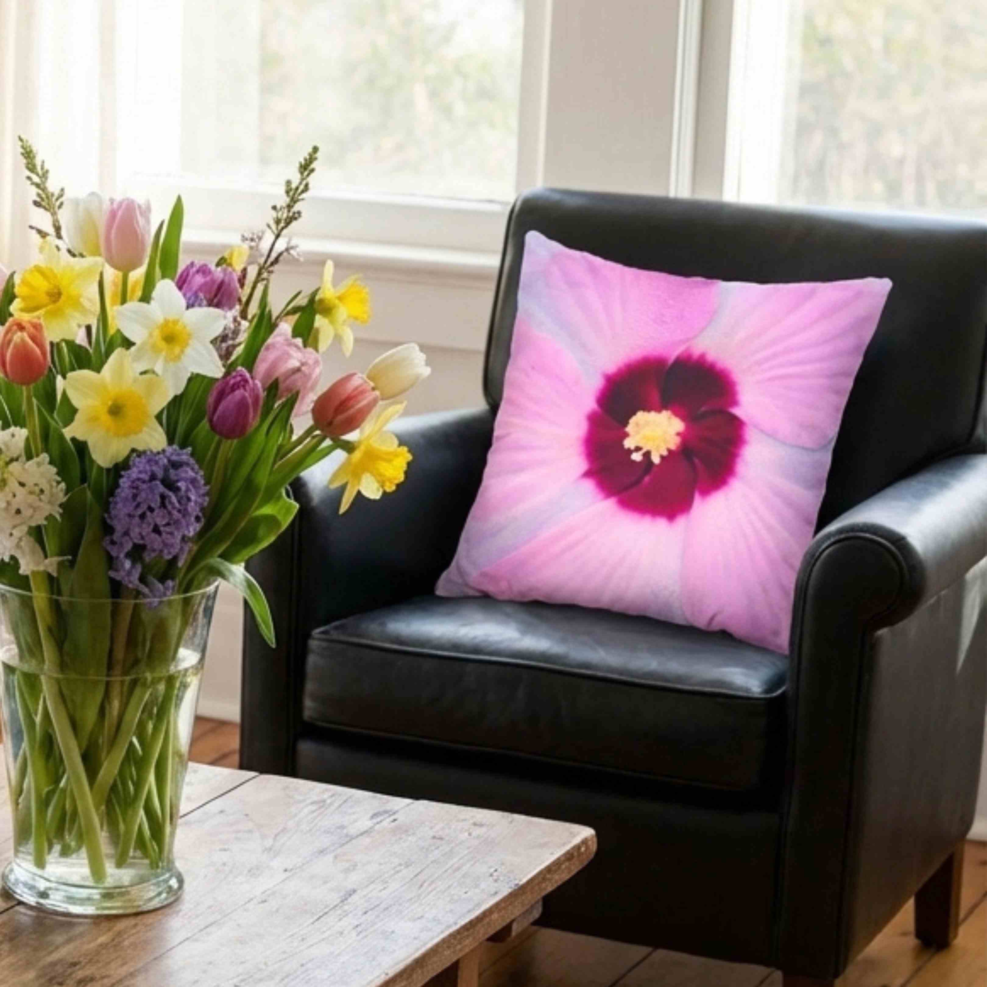 Floral Pink Pillowcase, Flower Print Cushion Cover, Decorative Pillow Case, Home Decor, Gift for Her, Tropical Vibes, Romantic Decor Floral Pink Pillowcase, Flower Print Cushion Cover, Decorative Pillow Case, Home Decor, Gift for Her, Tropical Vibes, Romantic Decor