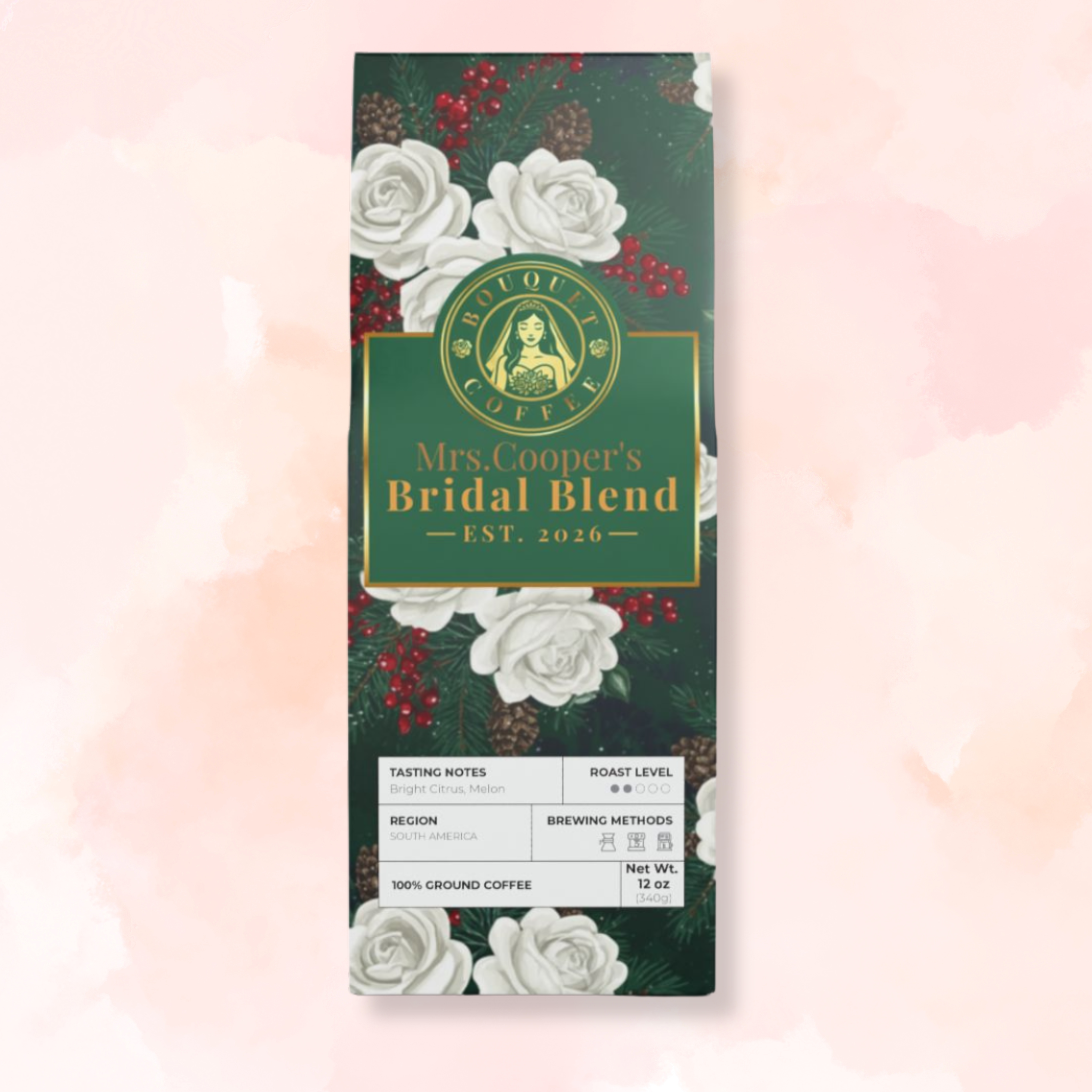 Personalized "Bridal Blend" by Bouquet Coffee – Custom Bride-to-Be Gift (12oz)