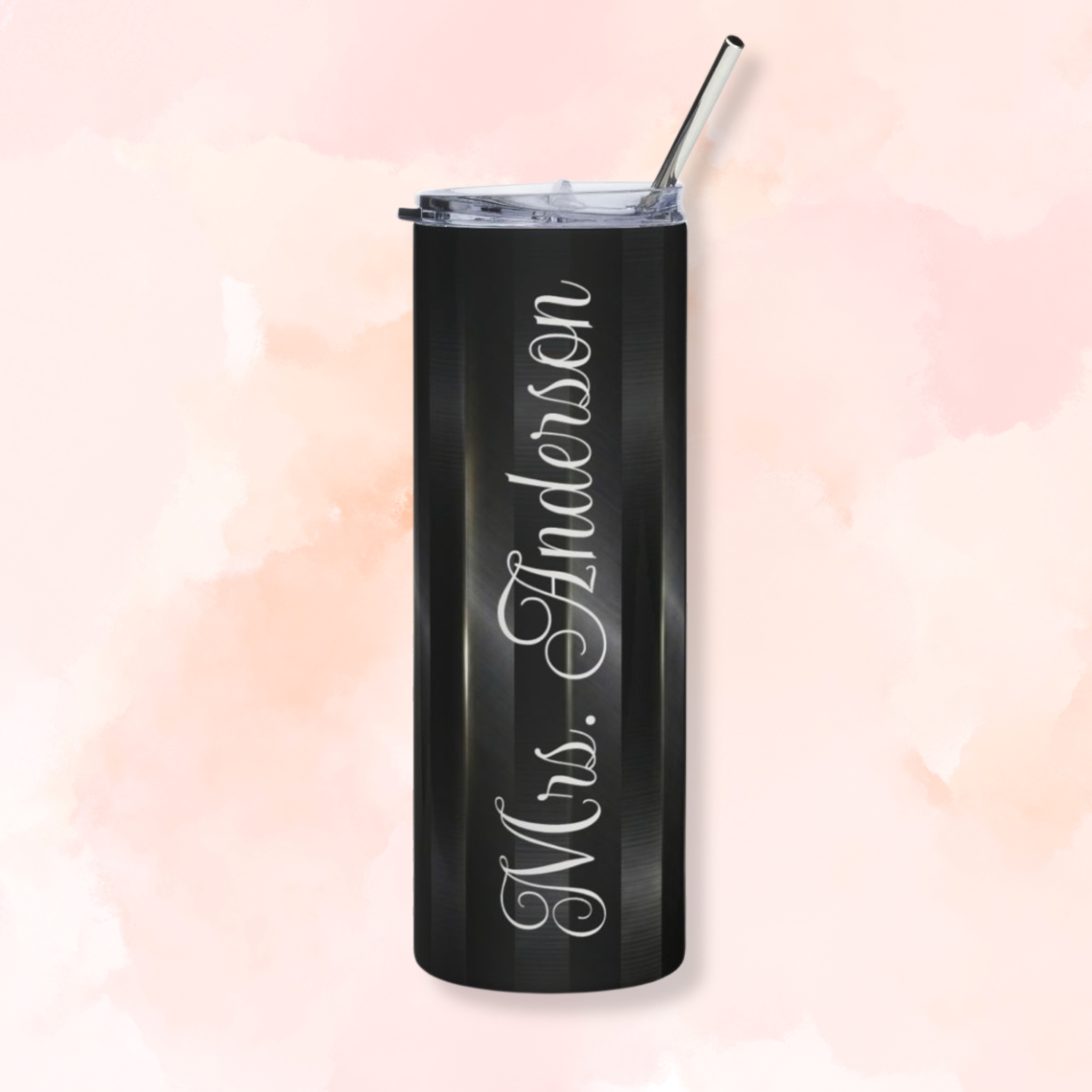 Personalized Mrs. Stainless Steel Tumbler - 20oz Black Insulated Travel Cup product thumbnail image