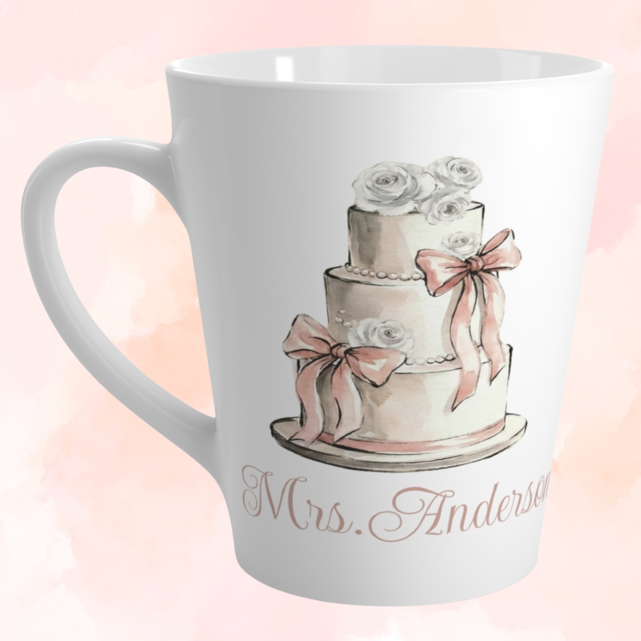 Wedding Cake Latte Mug – Personalized Bridal Coffee Cup Wedding Cake Latte Mug – Personalized Bridal Coffee Cup