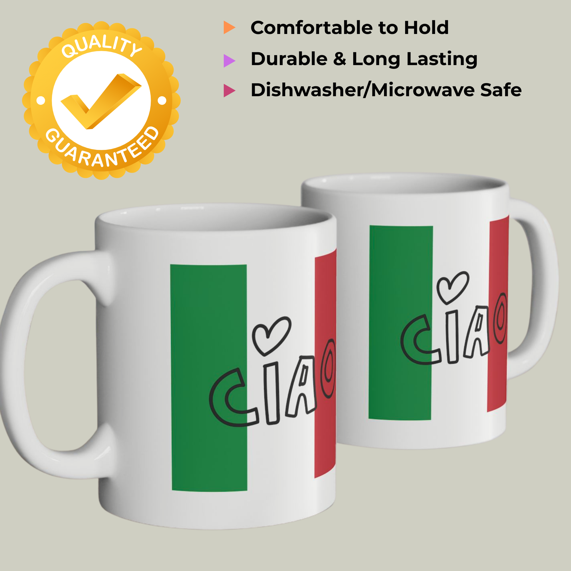 11oz Italian Flag “Ciao” Mug – Printed on Both Sides product thumbnail image 11oz Italian Flag “Ciao” Mug – Printed on Both Sides product thumbnail image