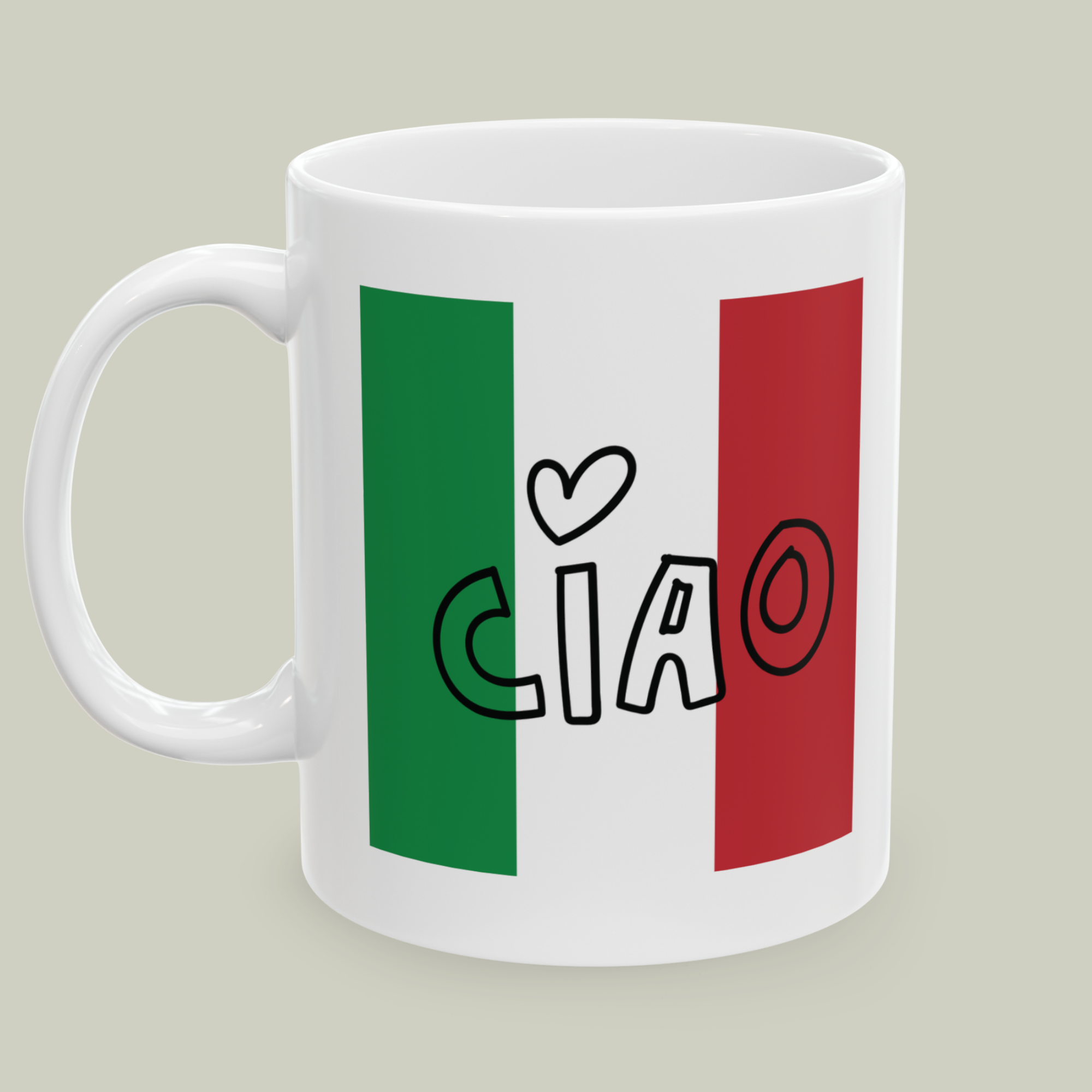 11oz Italian Flag “Ciao” Mug – Printed on Both Sides product thumbnail image