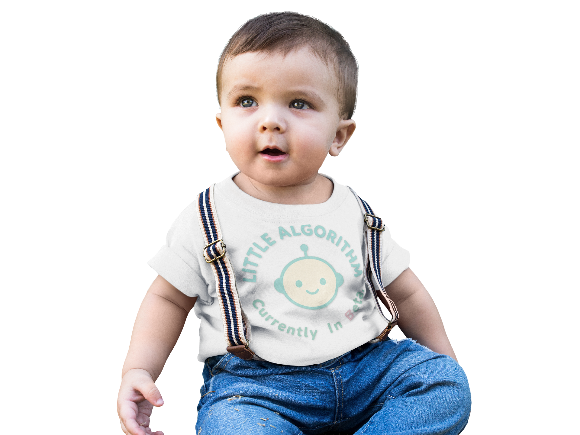 Infant Tee - "Little Algorithm" Cute Baby Robot Graphic (Currently in Beta) product thumbnail image Infant Tee - "Little Algorithm" Cute Baby Robot Graphic (Currently in Beta) product thumbnail image