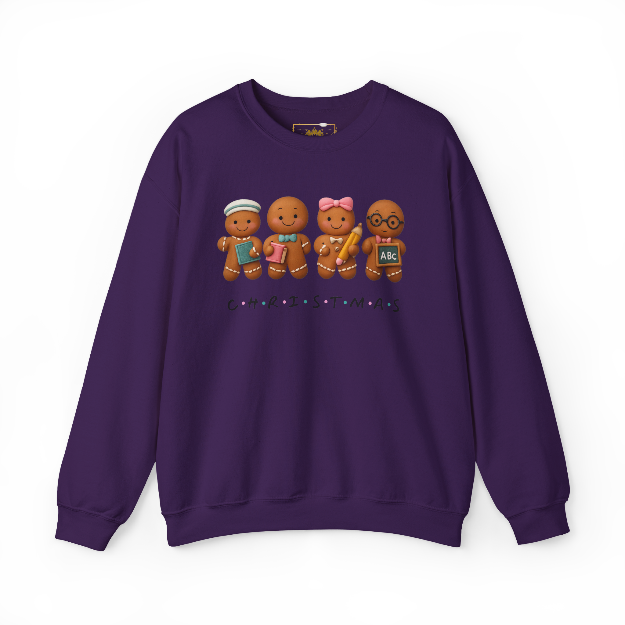Christmas Gingerbread Crewneck Sweatshirt — Cute Gingerbread Family Holiday Sweater product thumbnail image
