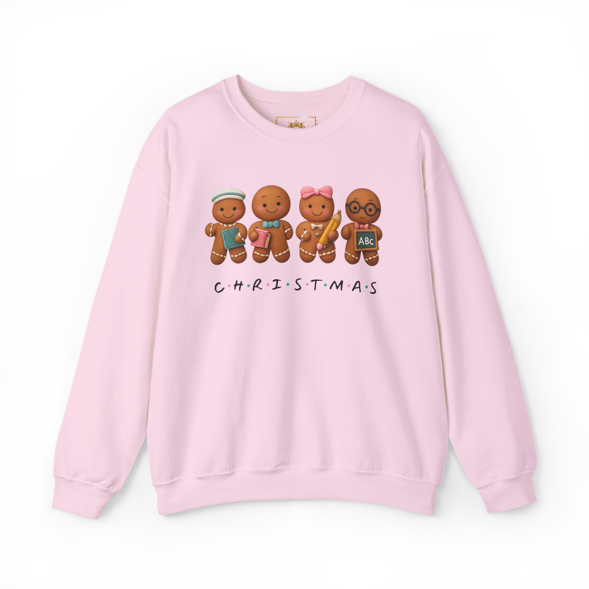 Christmas Gingerbread Crewneck Sweatshirt — Cute Gingerbread Family Holiday Sweater product thumbnail image