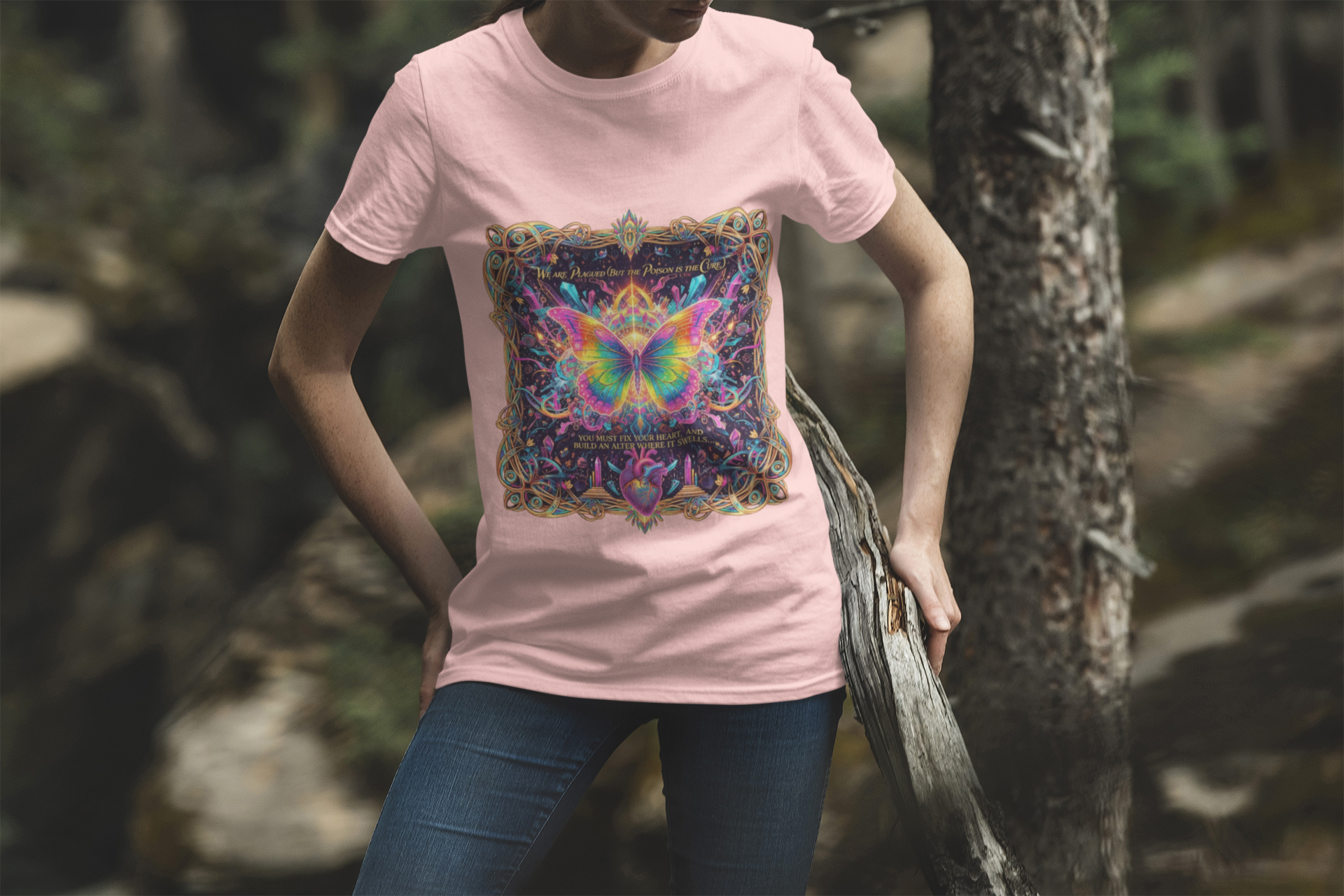 “Foundations of Decay Inspired Butterfly Art – Cosmic Heart Altar &amp; Rainbow Rebirth Print” product thumbnail image