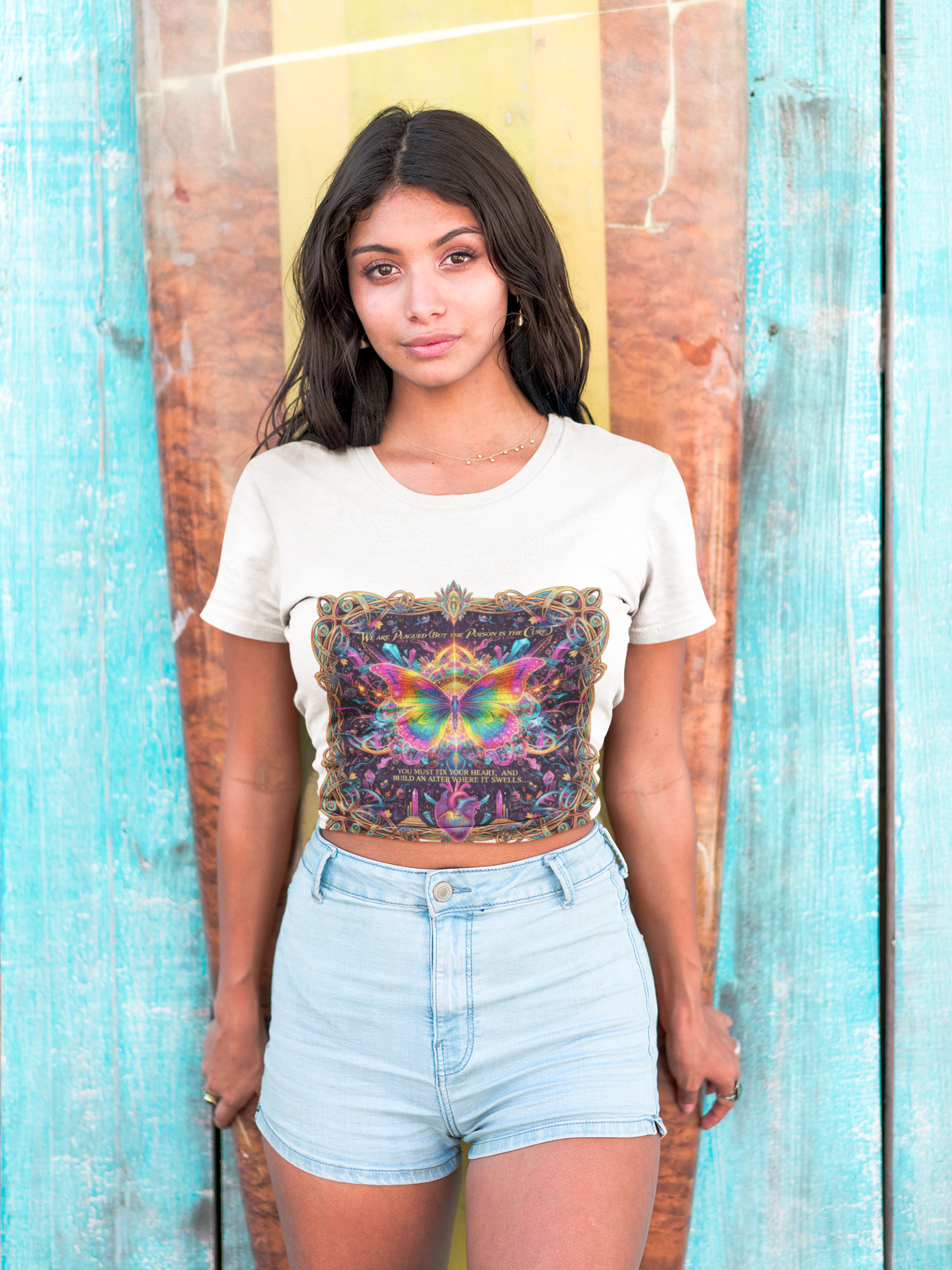 “Foundations of Decay Inspired Butterfly Art – Cosmic Heart Altar &amp; Rainbow Rebirth Print” product thumbnail image