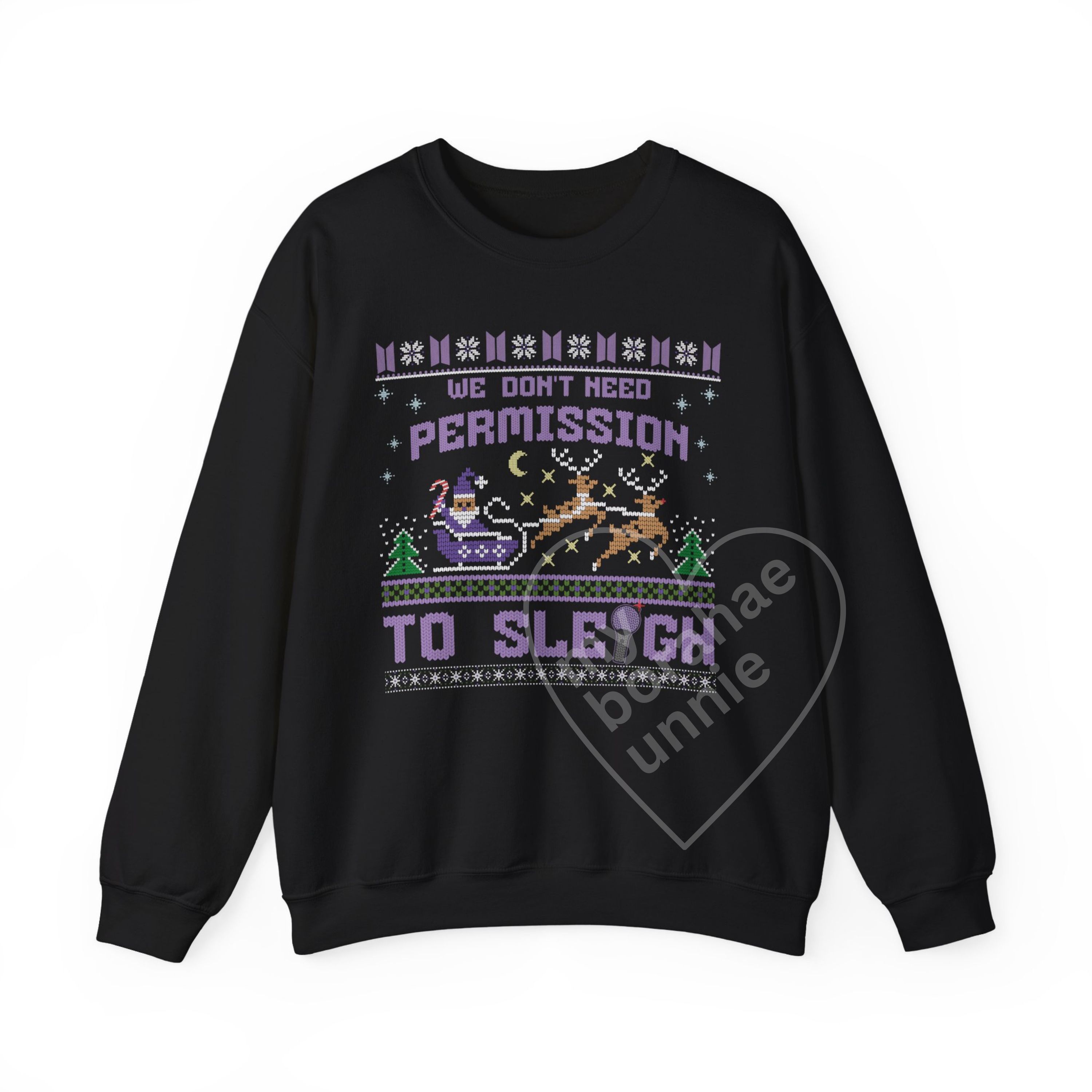 Permission to Sleigh Ugly Christmas FAUX knit stitch Unisex Sweatshirt, Designed for ARMY by ARMY product thumbnail image Permission to Sleigh Ugly Christmas FAUX knit stitch Unisex Sweatshirt, Designed for ARMY by ARMY product thumbnail image